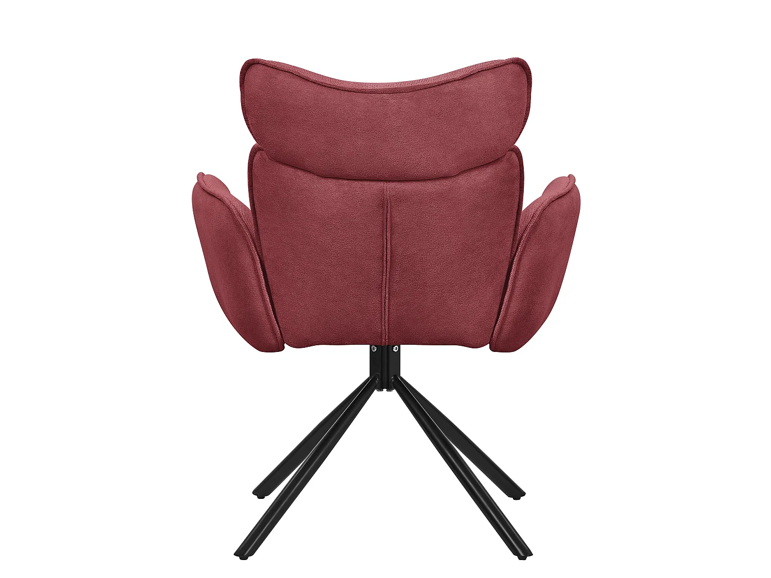 ML-Design 6x Sillas de comedor giratorias 360° rojas con funda de tela, asiento de salón con reposabrazos y respaldo sillón ergonómico de cocina