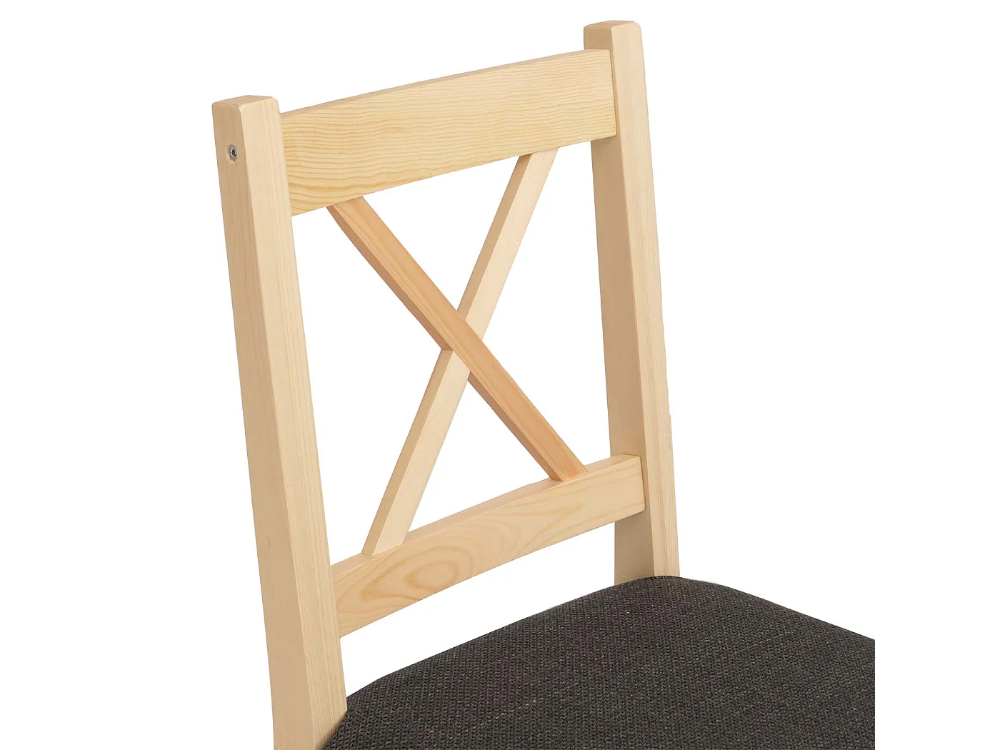 Eetkamerstoel MCW-F77 (set van 4),  naturel, bekleding zwart