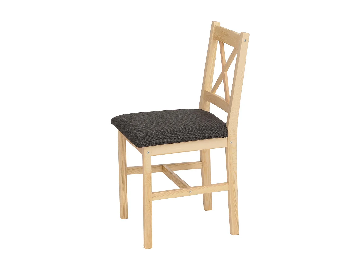 Eetkamerstoel MCW-F77 (set van 4),  naturel, bekleding zwart