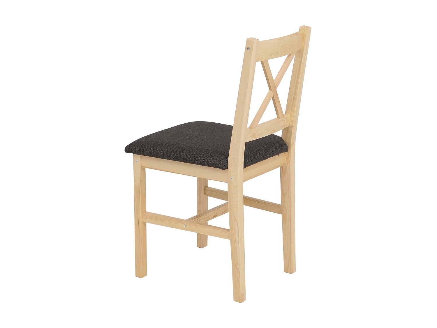 Chaise de salle à manger MCW-F77 (lot de 4),  naturel, rembourrage noir