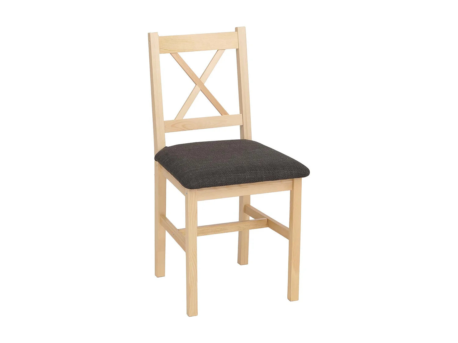 Chaise de salle à manger MCW-F77 (lot de 4),  naturel, rembourrage noir