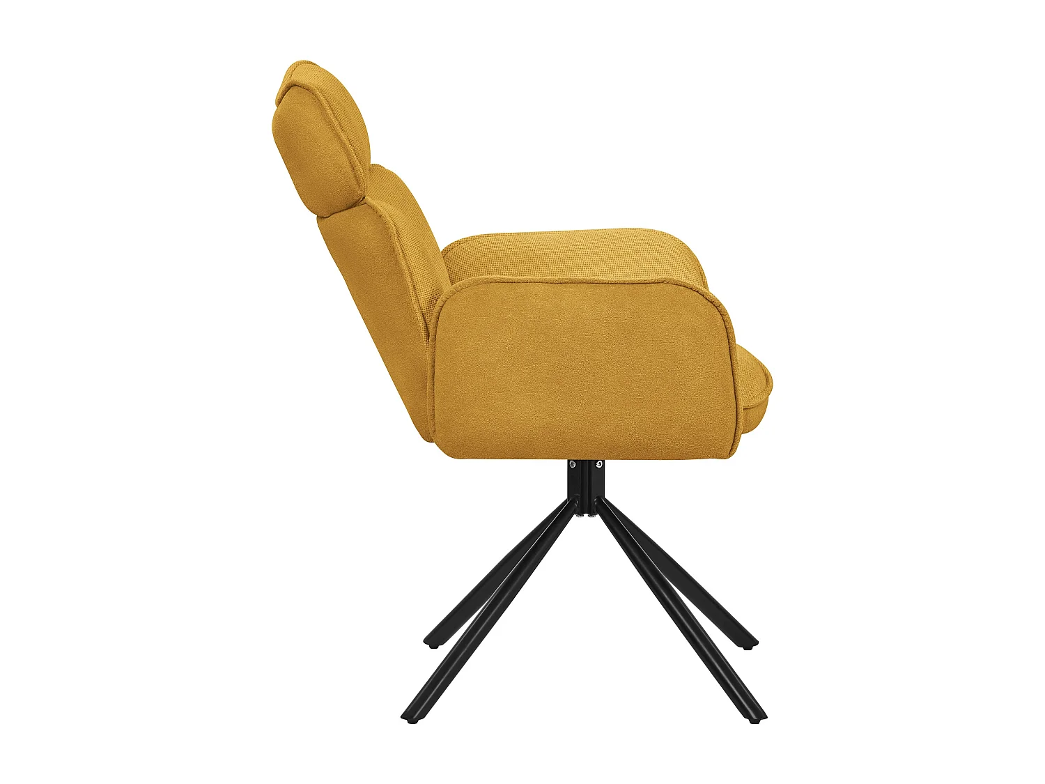 ML-Design Set 6 sedie da scrivania senape con rivestimento in tessuto, girevoli a 360°, poltrona da ufficio con braccioli e schienale, sedia da pranzo