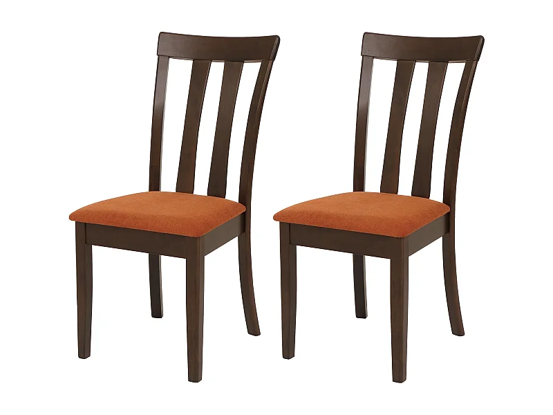 Chaise de salle à manger MCW-G46 (lot de 2),  piètement foncé, orange