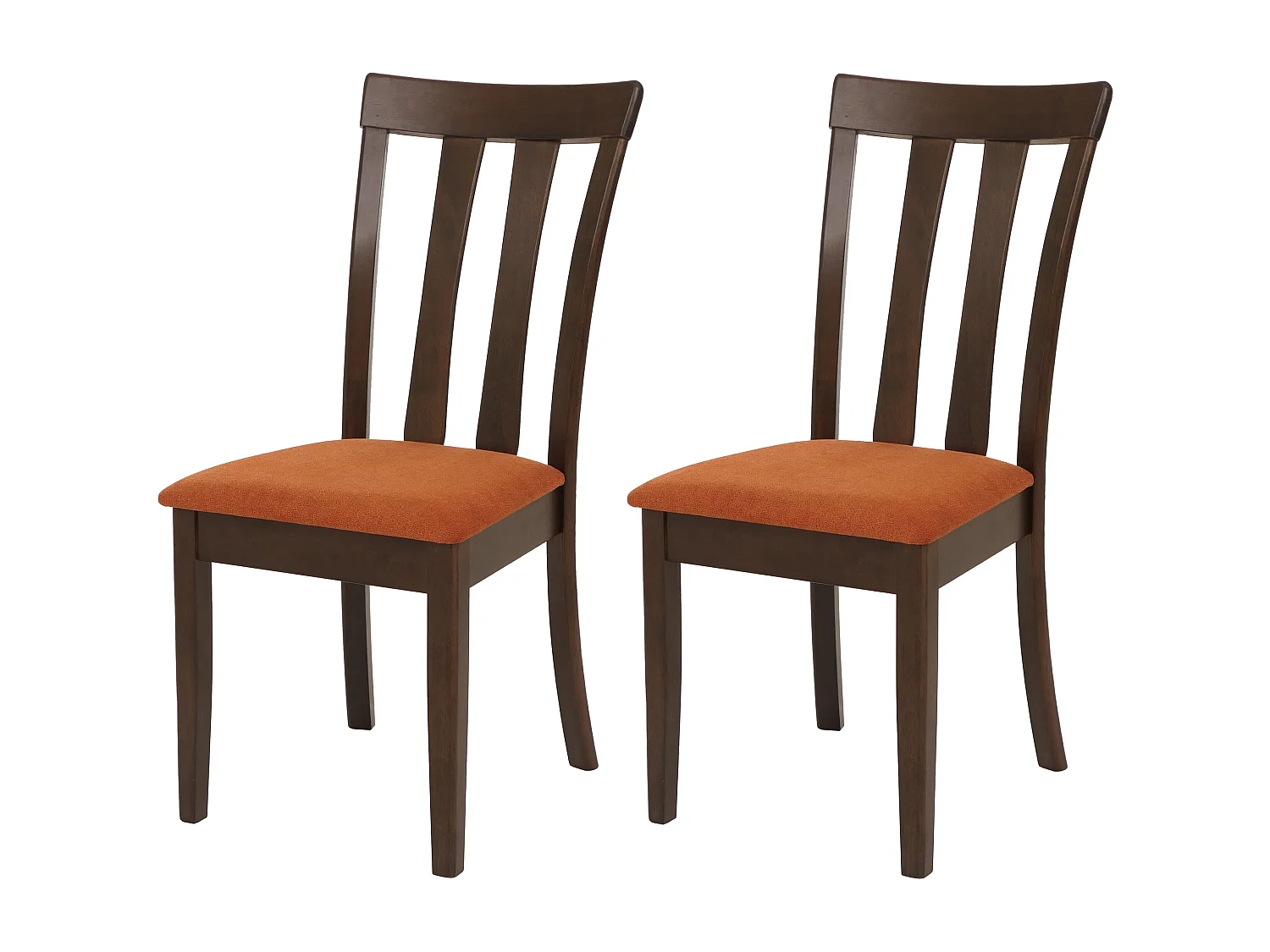 Chaise de salle à manger MCW-G46 (lot de 2),  piètement foncé, orange