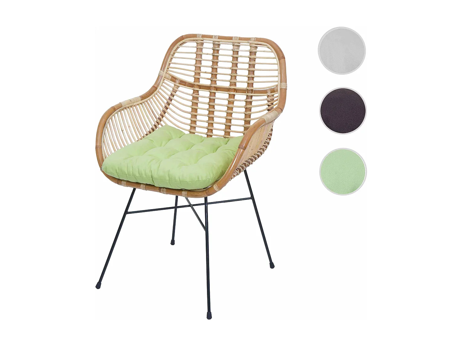 Chaise de salle à manger MCW-P17,  Rembourrage vert