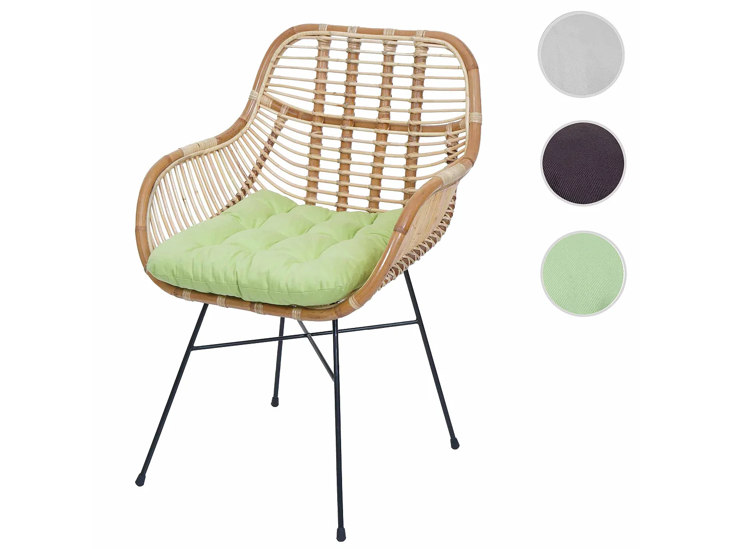 Chaise de salle à manger MCW-P17,  Rembourrage vert