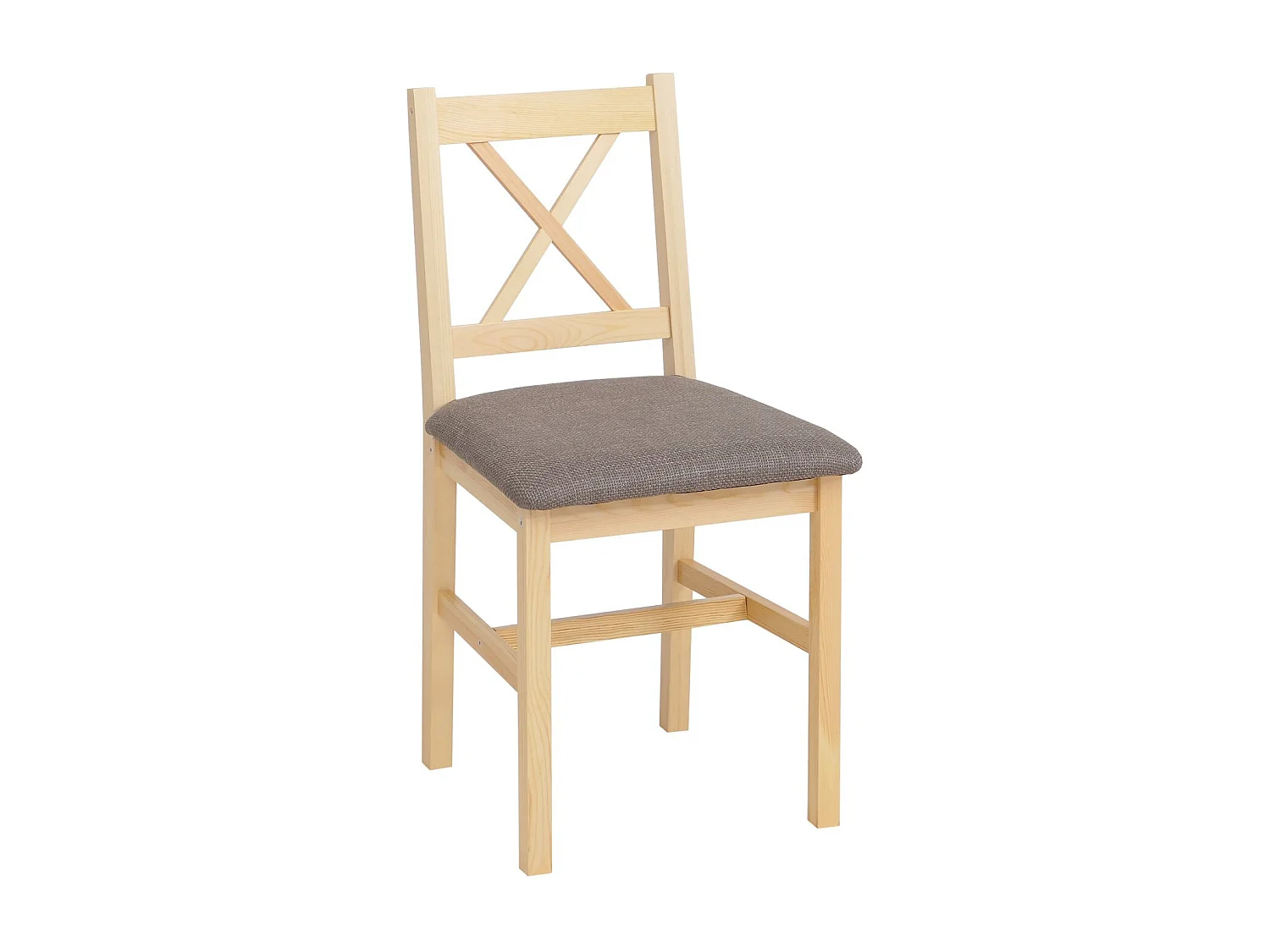 Chaise de salle à manger MCW-F77 (lot de 2),  naturel, rembourrage gris