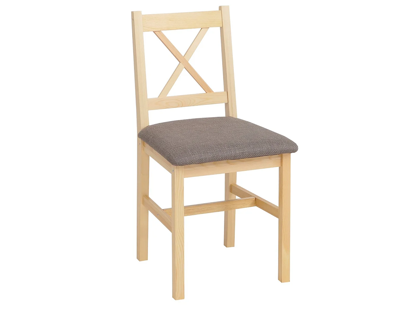 Chaise de salle à manger MCW-F77 (lot de 2),  naturel, rembourrage gris