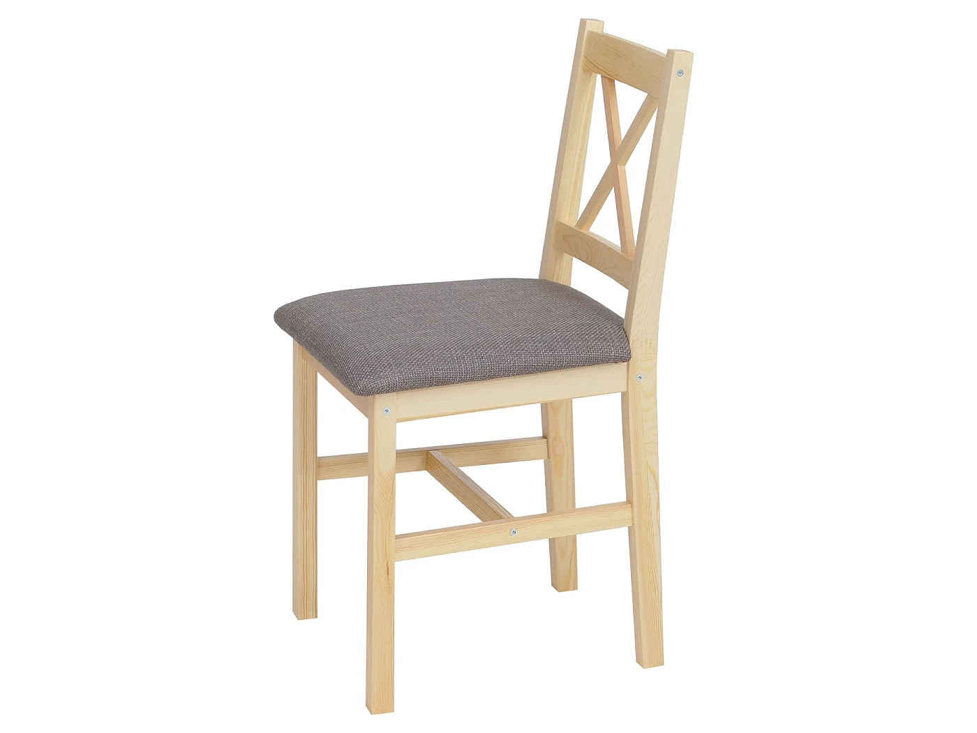 Chaise de salle à manger MCW-F77 (lot de 2),  naturel, rembourrage gris