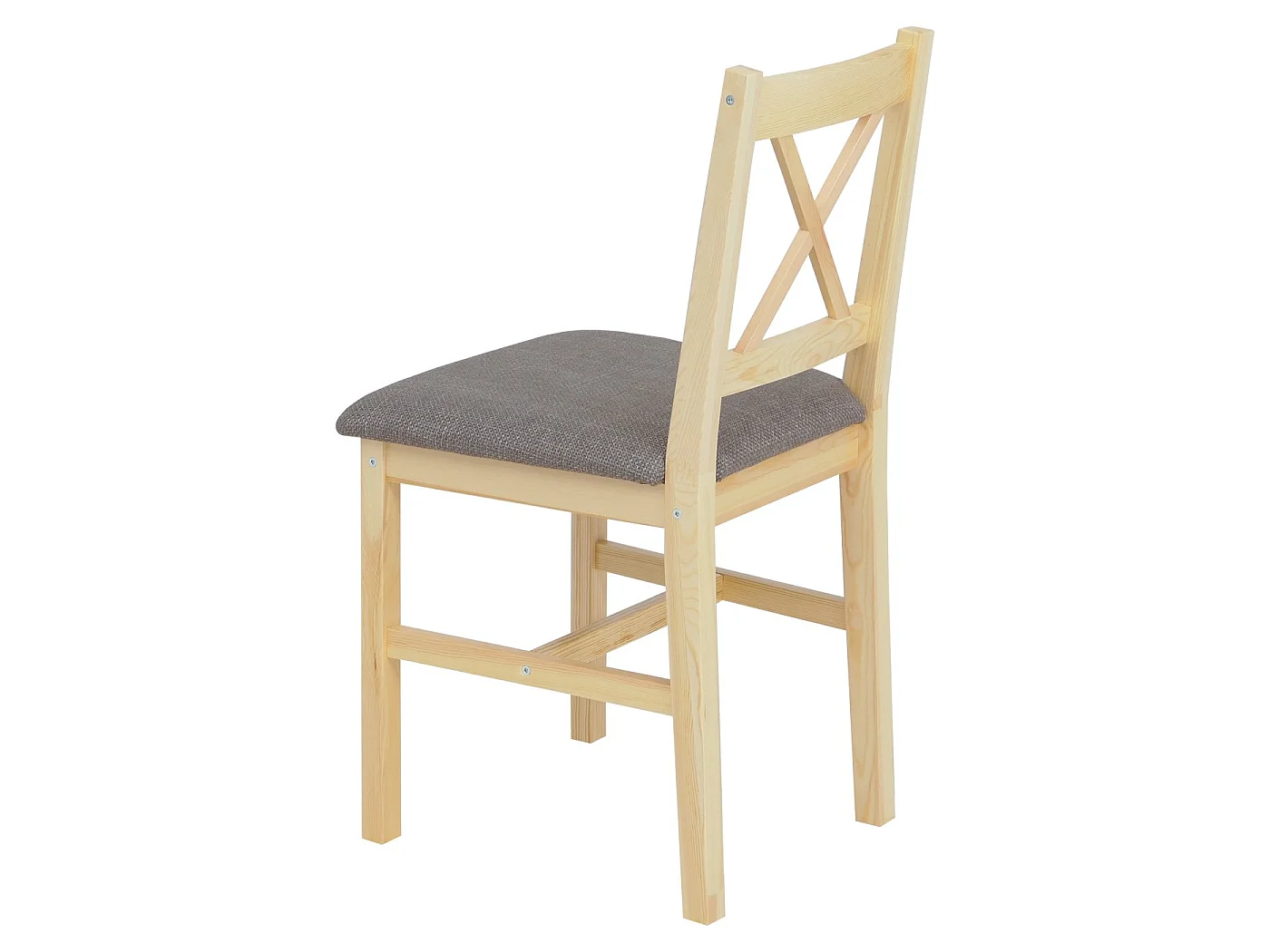 Chaise de salle à manger MCW-F77 (lot de 2),  naturel, rembourrage gris