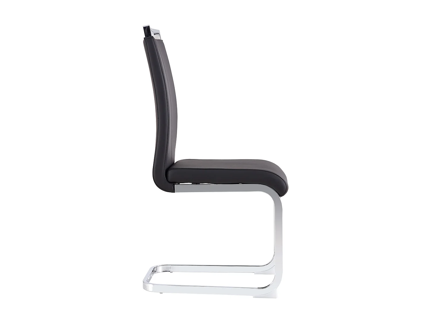 Lot de 4 chaises, assise confortable, dossier haut rembourré, poignée de transport, similicuir PU noir