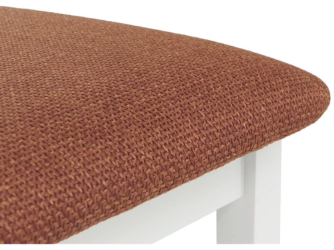 Eetkamerstoel MCW-F77 (set van 4),  wit, bekleding terracotta