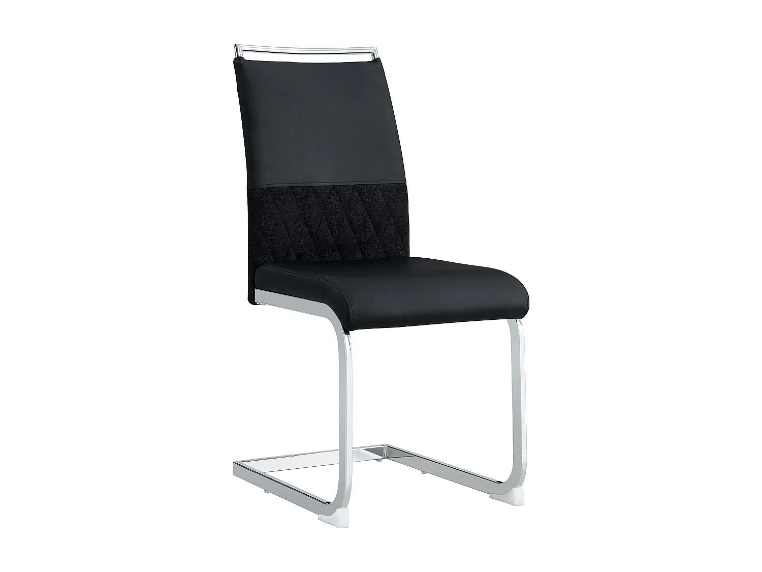 Lot de 2 chaises 42x48x95 cm Fauteuil d'appoint capitonné à dossier haut en noir pour Salon et salle à manger