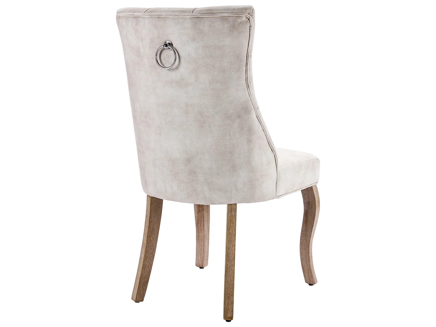 Lot de 2 chaises 51x47x97 cm avec Matière capitonnée Dossier haut en beige pour Salon et salle à manger et bureau
