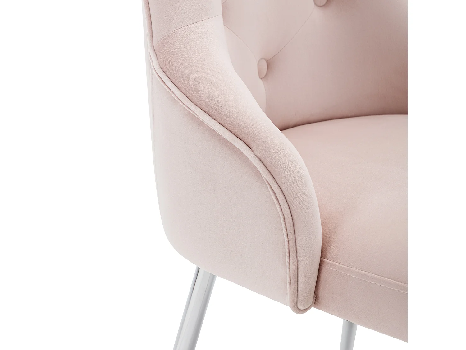 Lot de 4 chaises 54.5x58.5x87.5 cm avec Soutien lombaire et accoudoirs en rose pour Salon et salle à manger et bureau