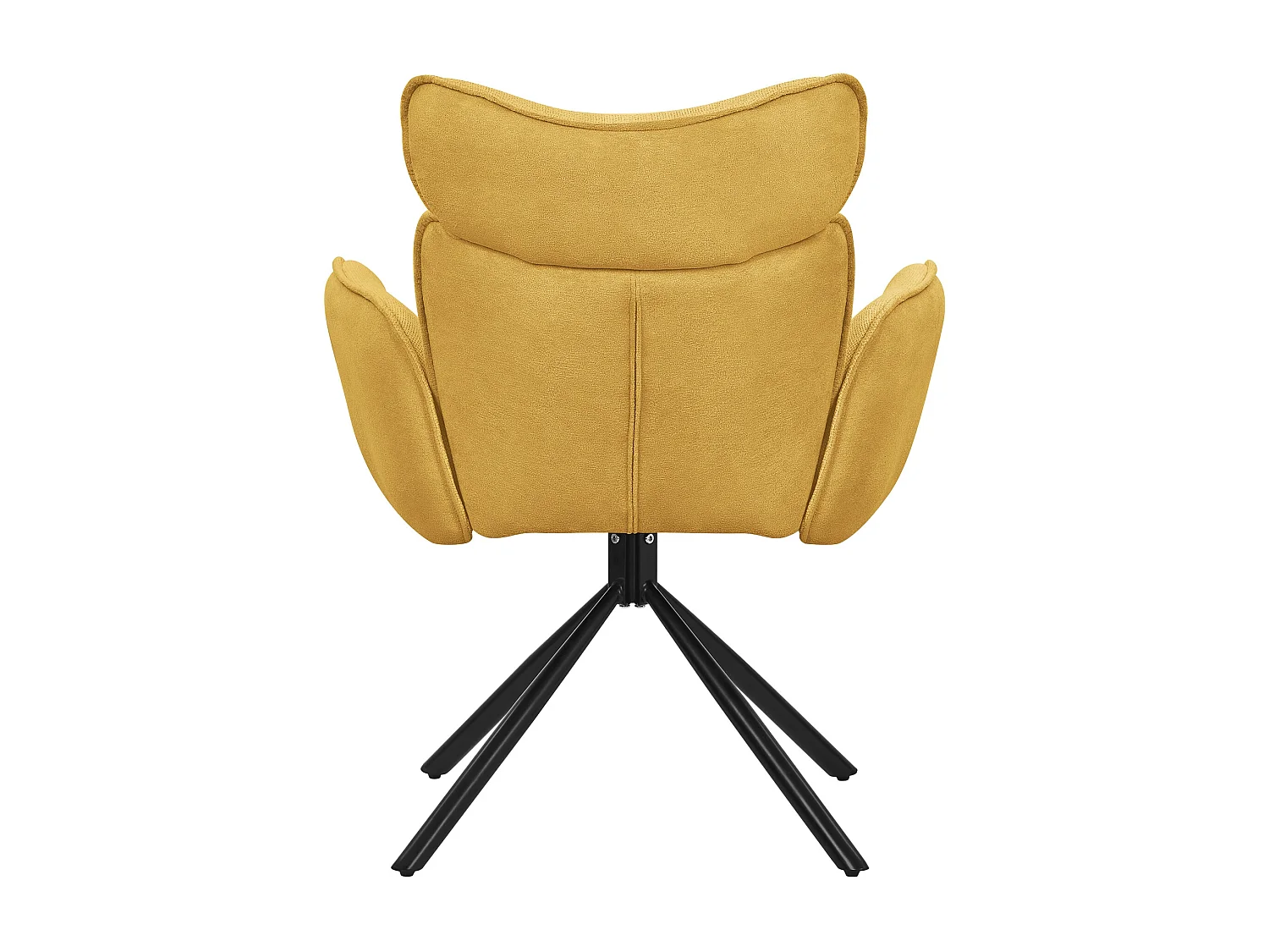 ML-Design Set 4 sedie da scrivania senape con rivestimento in tessuto, girevoli a 360°, poltrona da ufficio con braccioli e schienale, sedia da pranzo