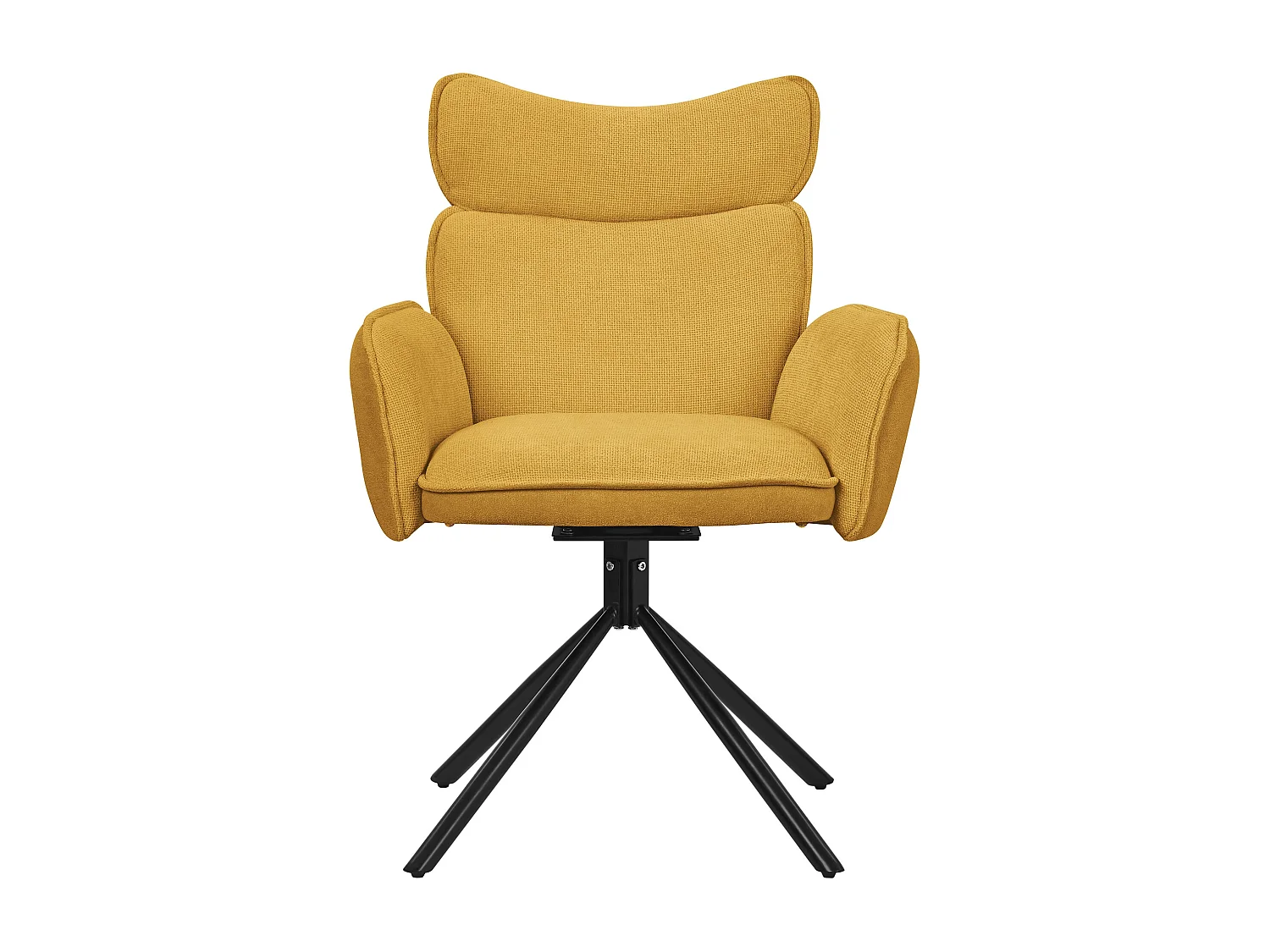 ML-Design Set 4 sedie da scrivania senape con rivestimento in tessuto, girevoli a 360°, poltrona da ufficio con braccioli e schienale, sedia da pranzo