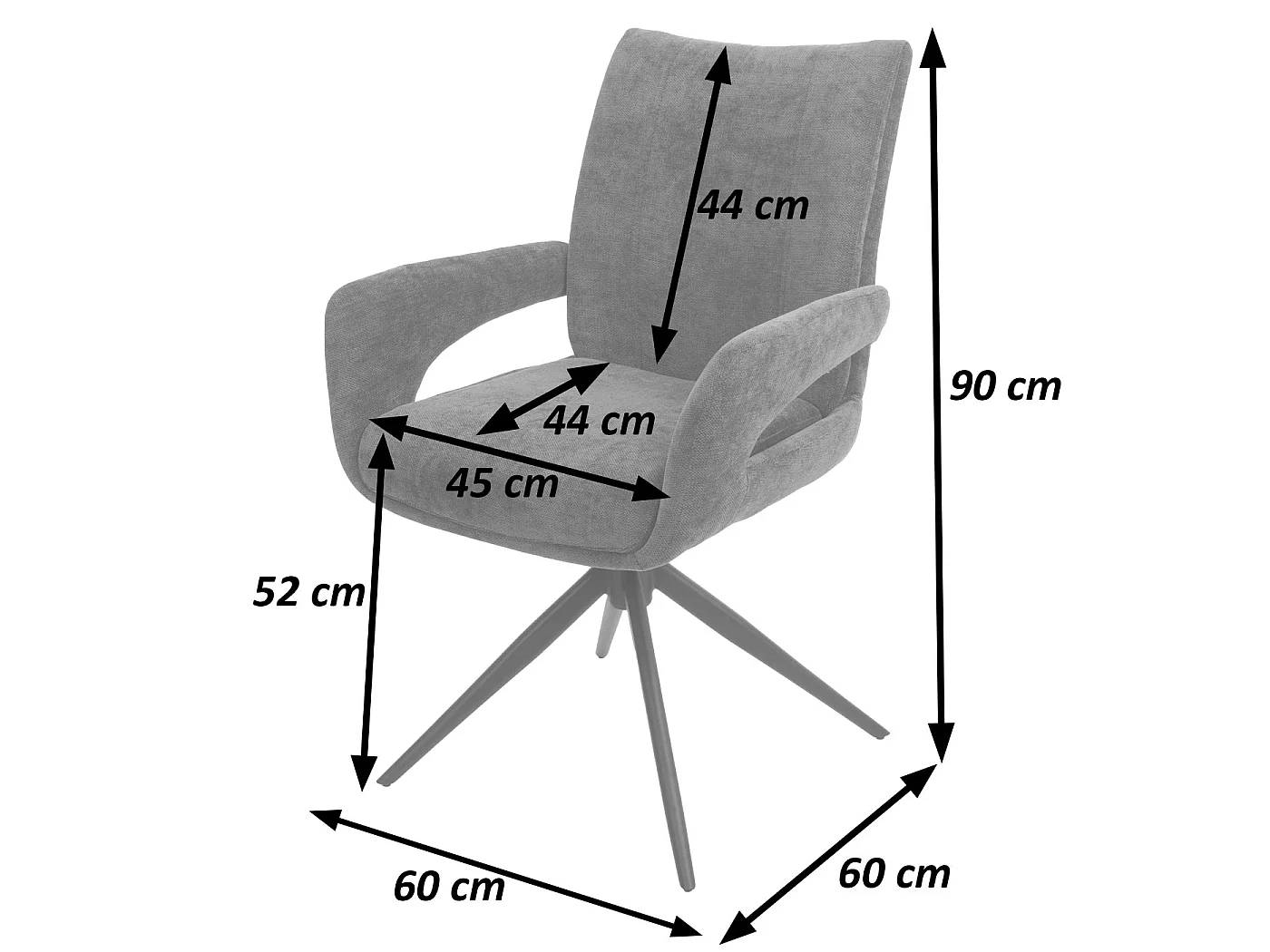 Spisestuestol MCW-O78 (sæt med 6 stk.),  lysebrun