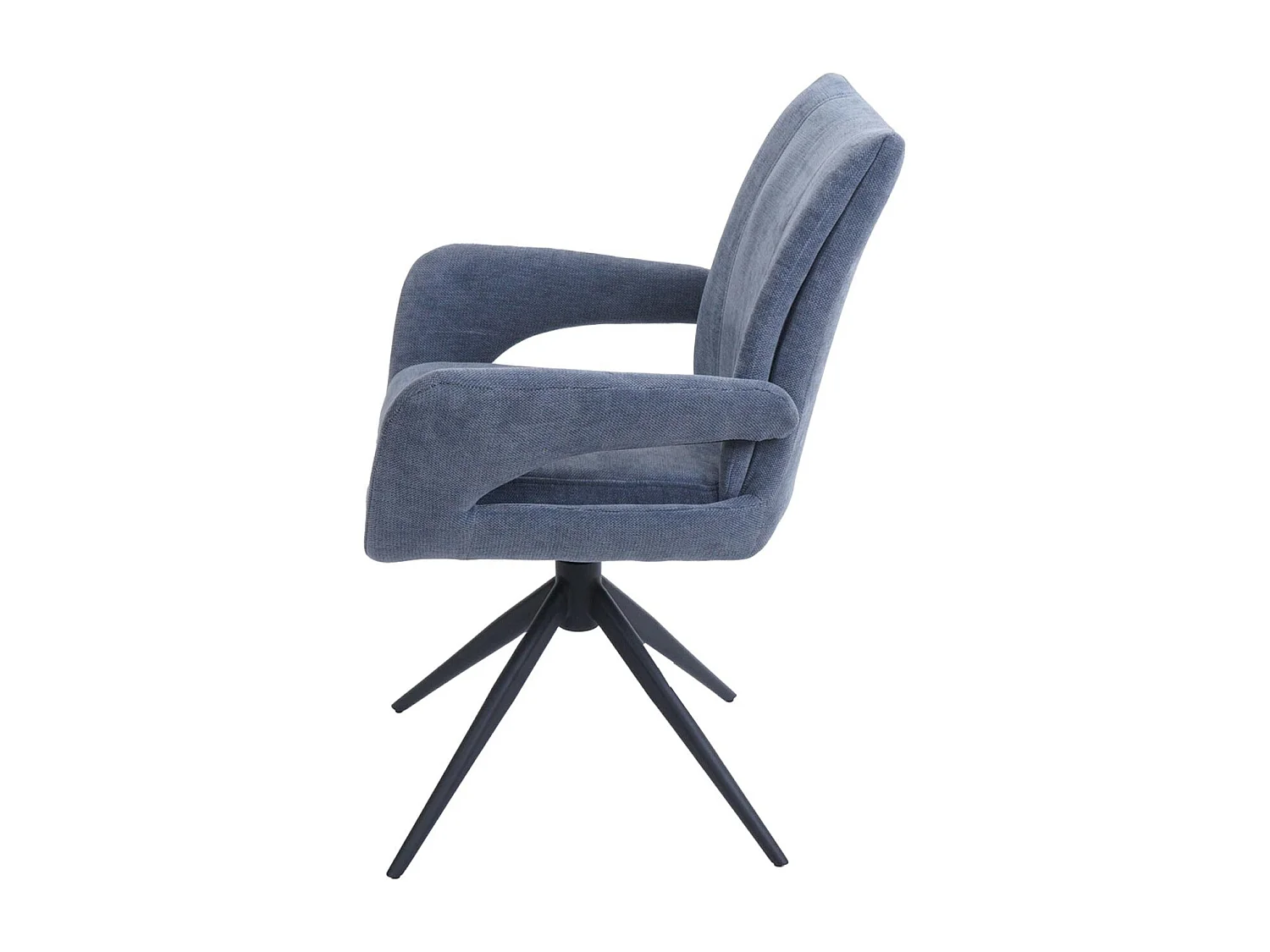 Set 6x sedie da pranzo MCW-O78, da cucina, seduta girevole posizionamento automatico tessuto ciniglia ~ grigio-blu