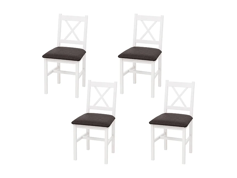 Cadeira de sala de jantar MCW-F77 (conjunto de 4),  branco, estofamento preto