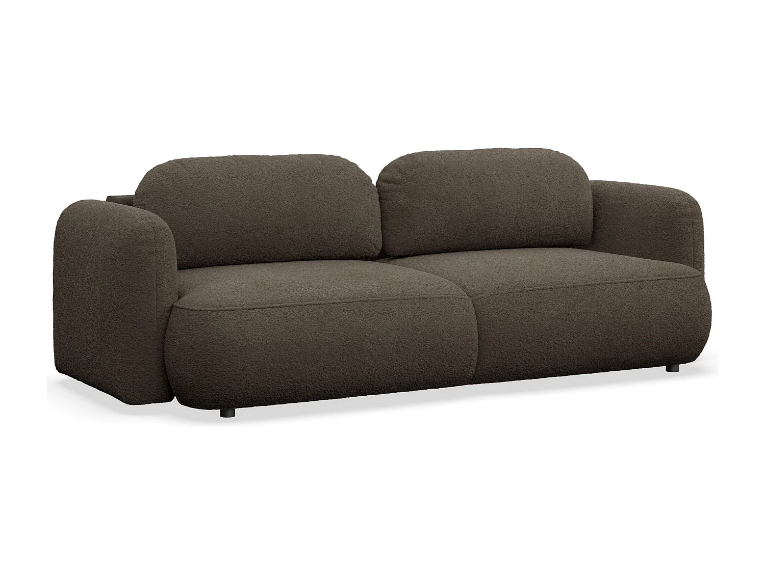 3-Sitzer Schlafsofa – Bouclé-Bezug – Braun – TVOYA