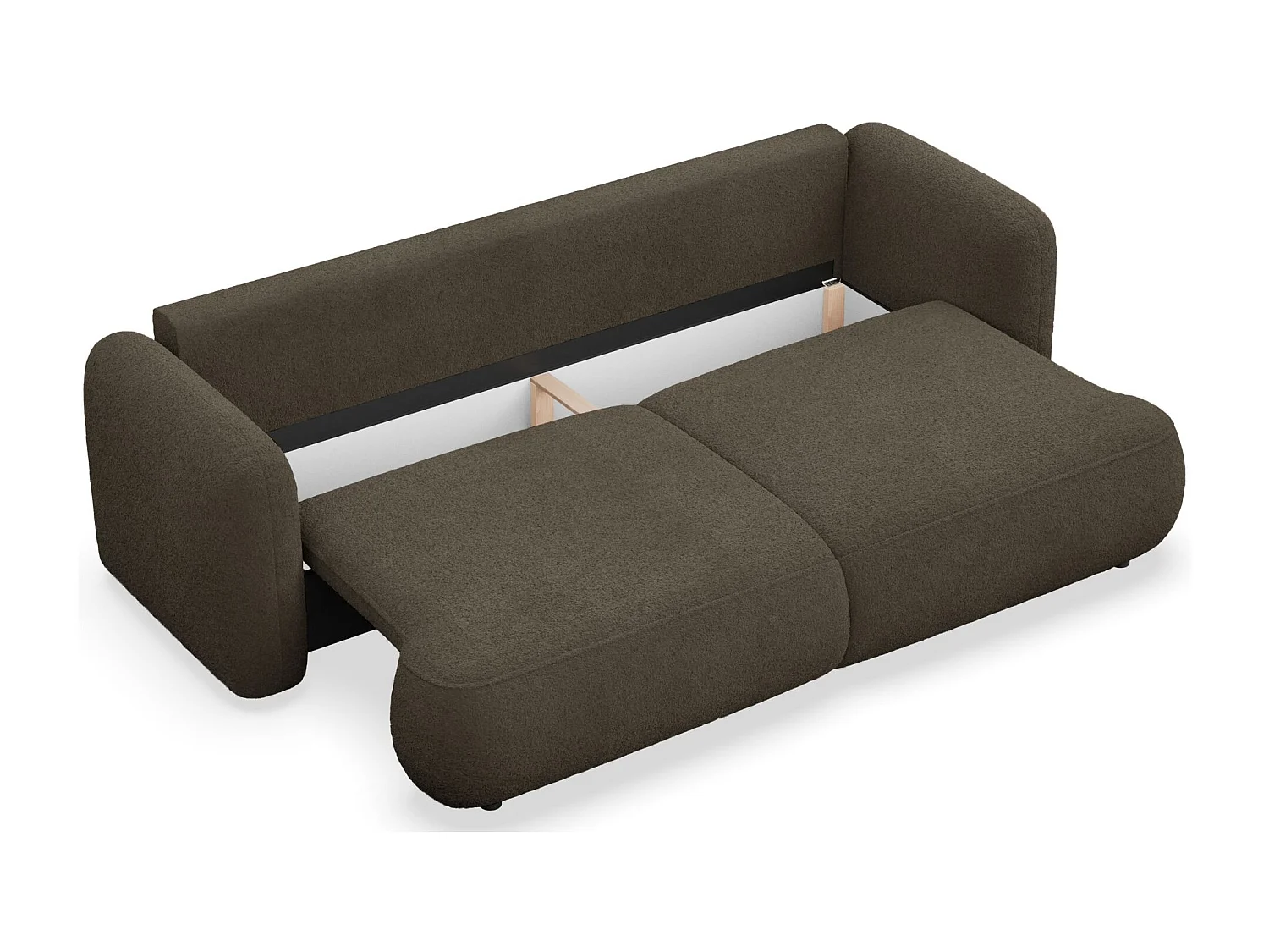 3-Sitzer Schlafsofa – Bouclé-Bezug – Braun – TVOYA