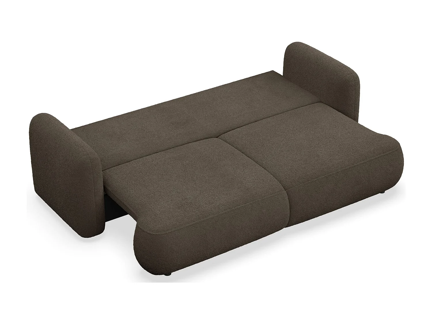 Canapé convertible 3 places – bouclette – brun – TVOYA