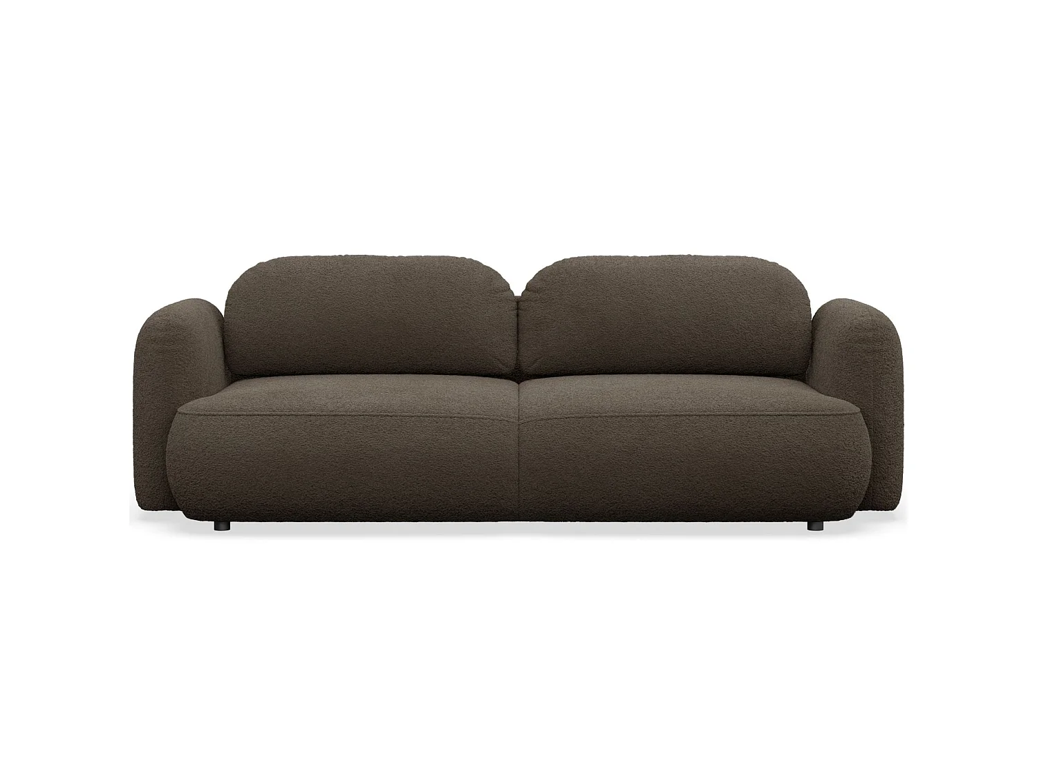 Canapé convertible 3 places en tissu bouclette brun TVOYA