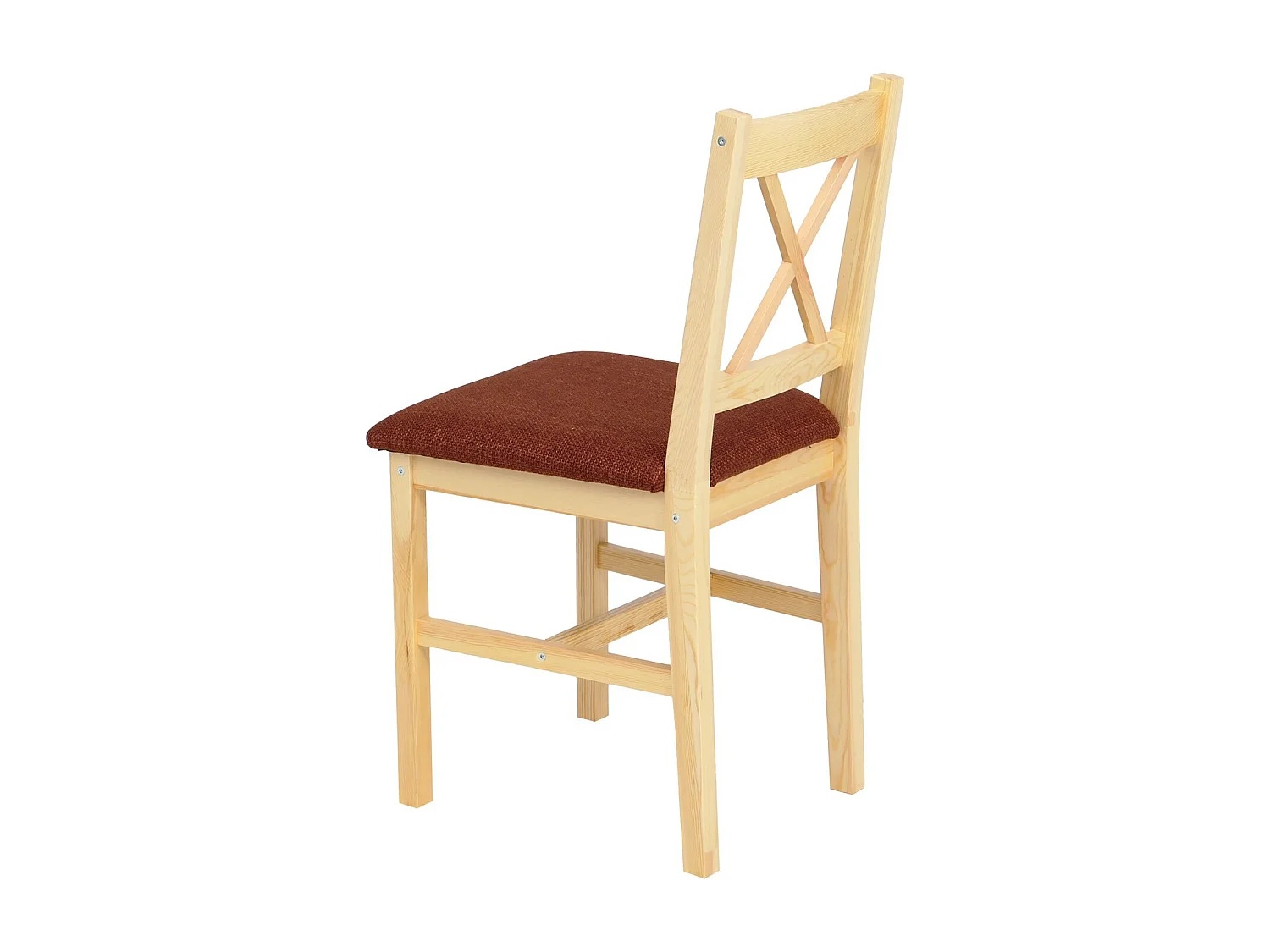 Eetkamerstoel MCW-F77 (set van 2),  naturel bekleding terracotta