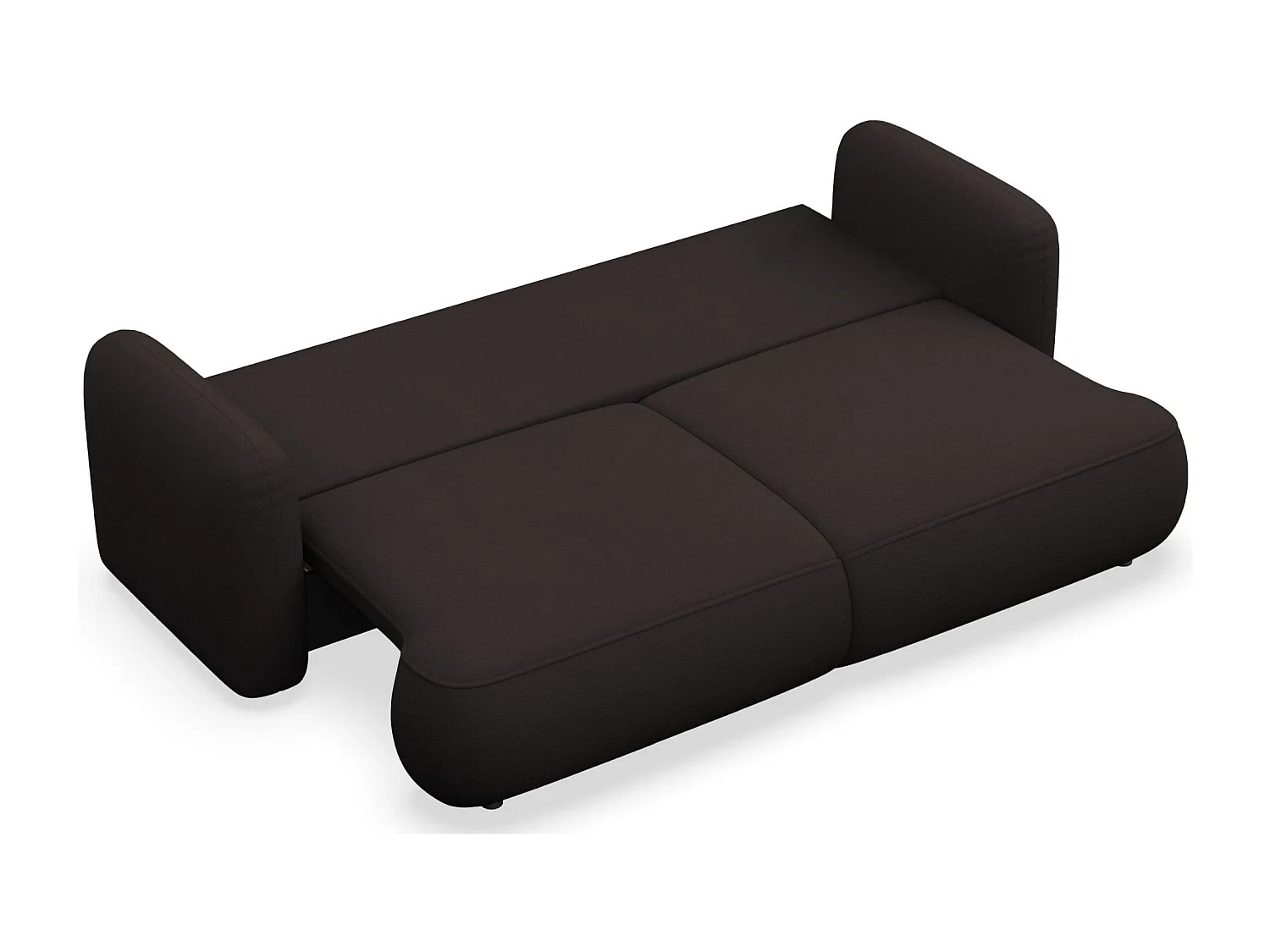 Canapé convertible 3 places – tissu chenille – brun – TVOYA