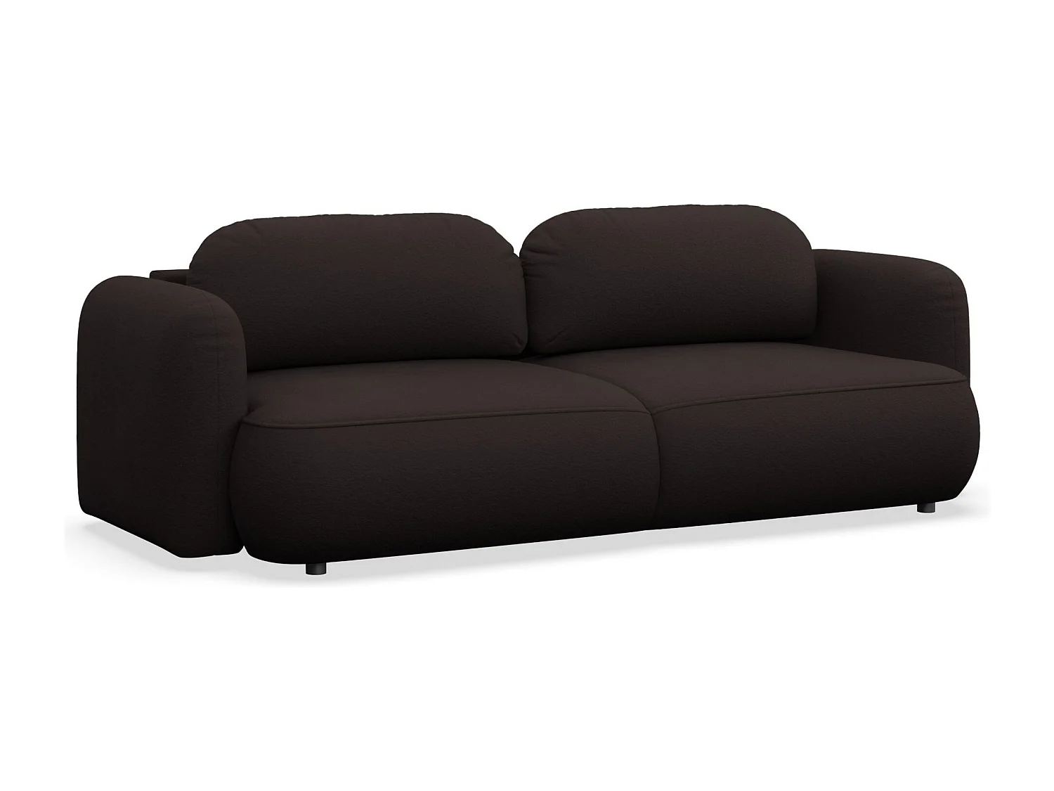 Canapé convertible 3 places – tissu chenille – brun – TVOYA