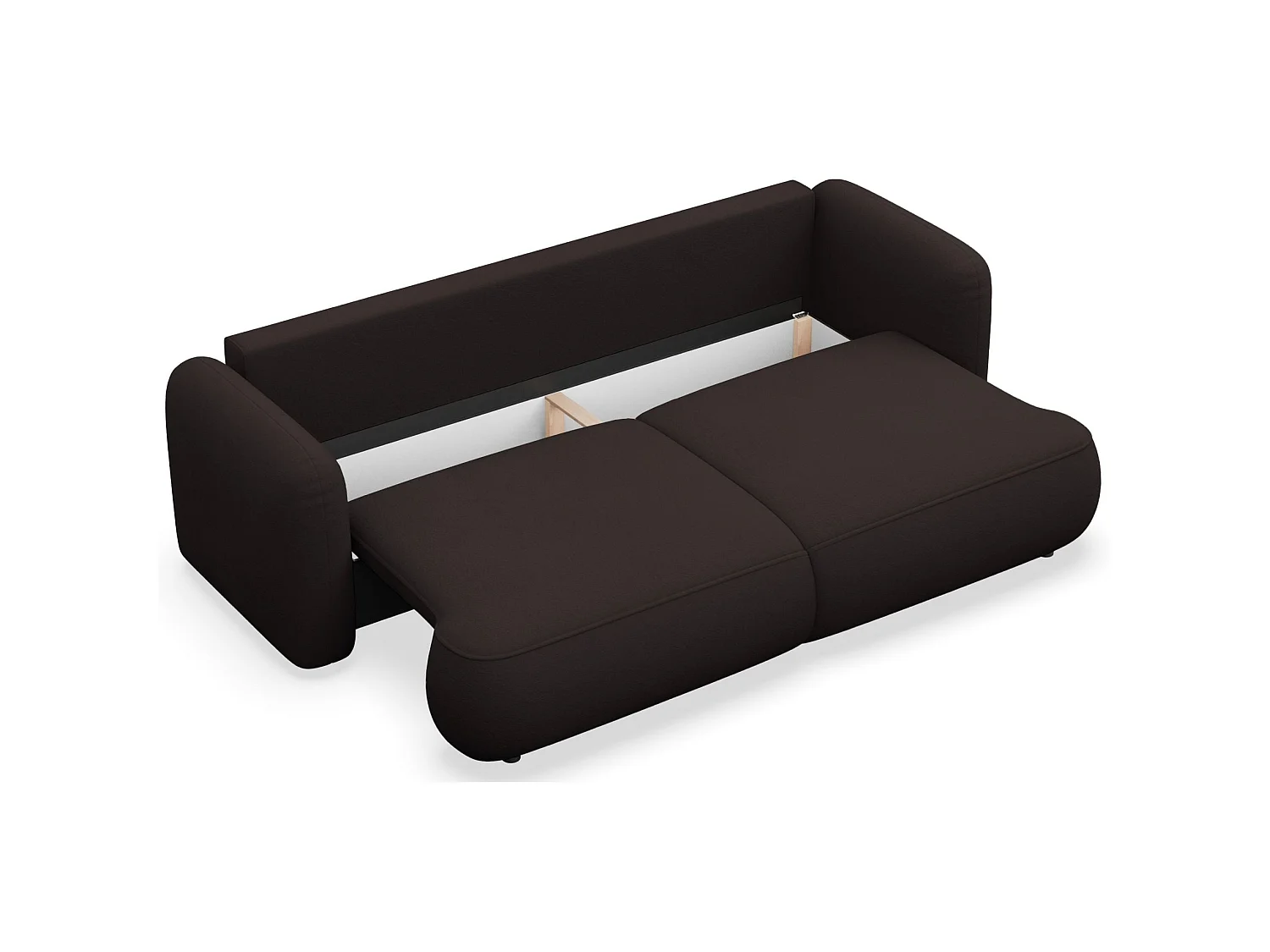 3-Sitzer Schlafsofa – Chenille-Bezug – Braun – TVOYA