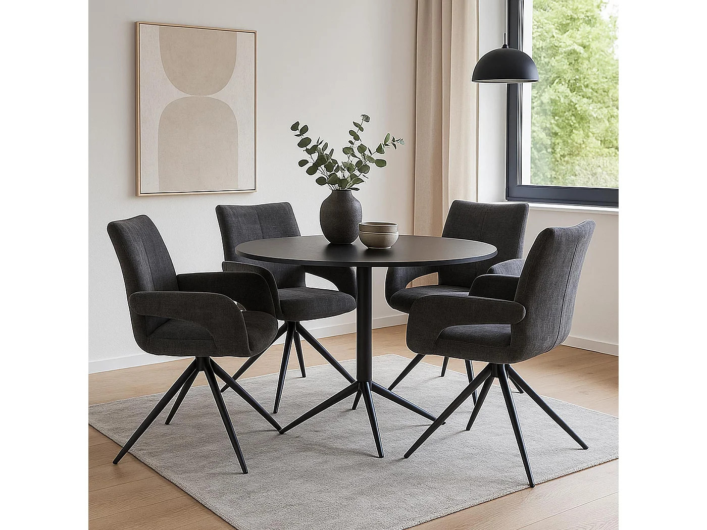 Chaise de salle à manger MCW-O78,  gris foncé