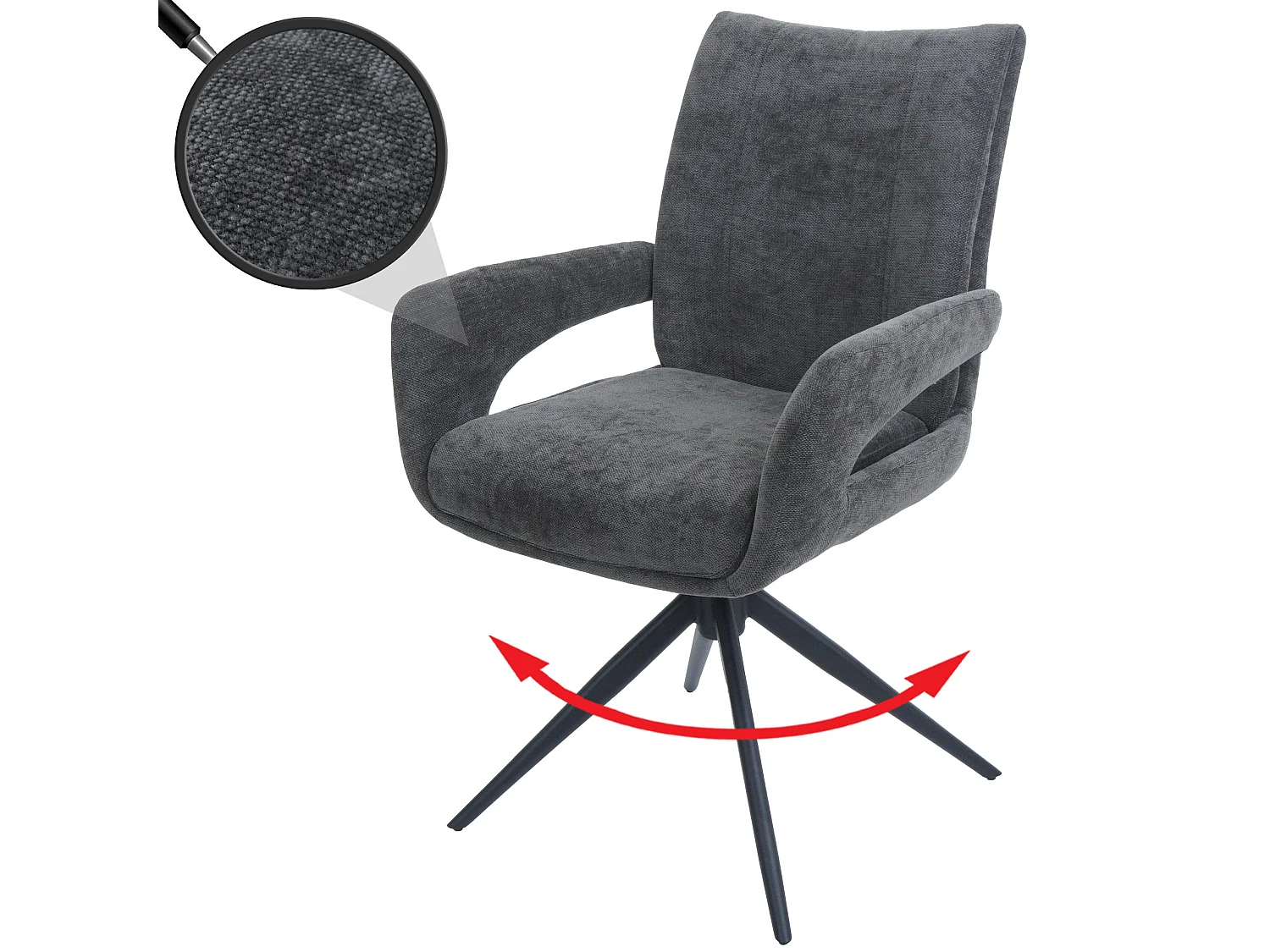 Chaise de salle à manger MCW-O78,  gris foncé