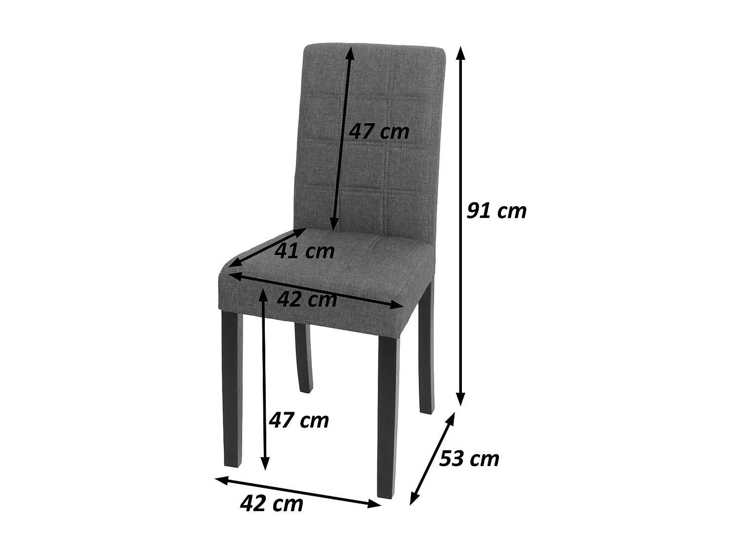 Spisestuestol MCW-O65c (sæt med 2 stk.),  sort
