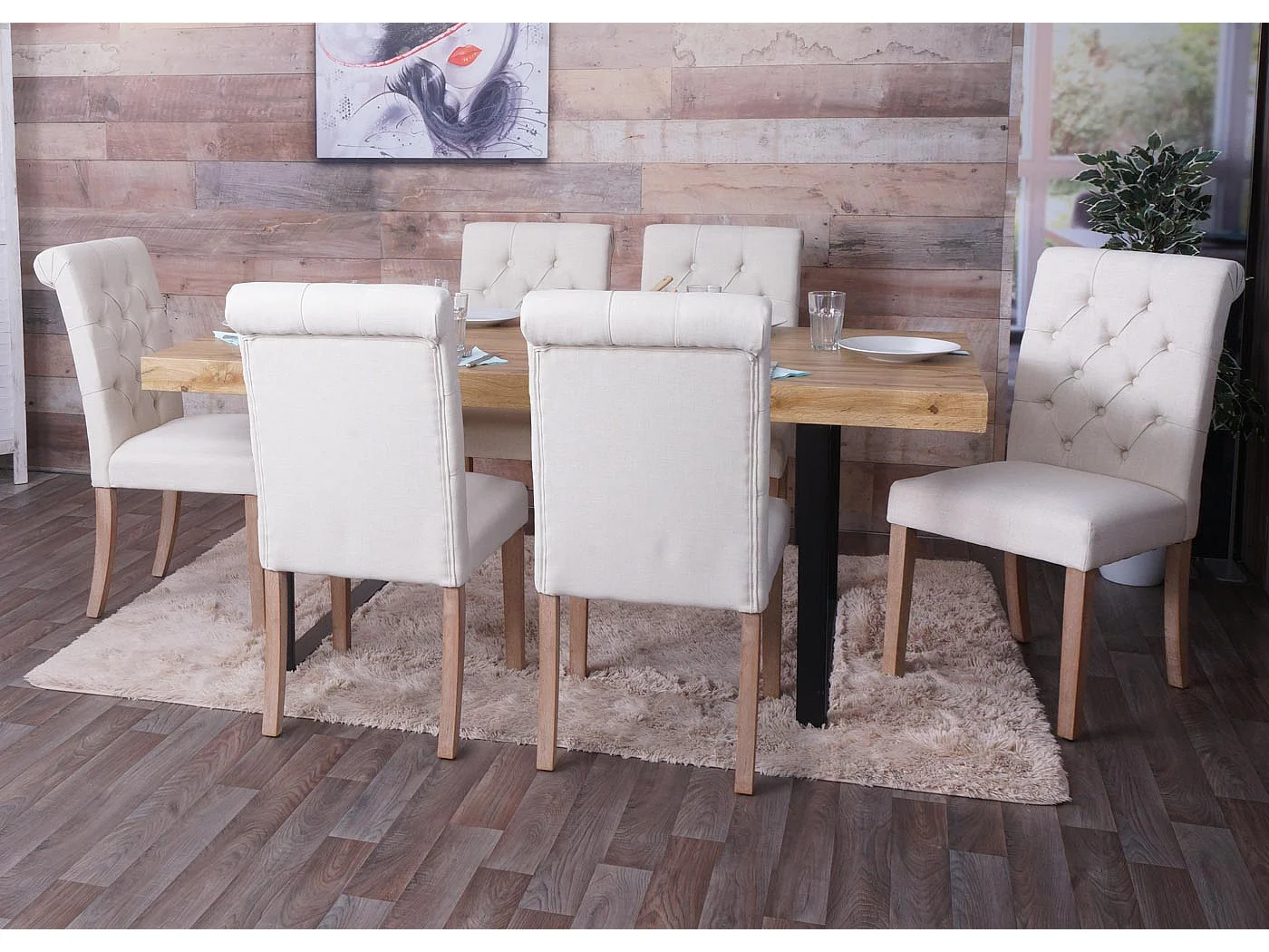 Chaise de salle à manger MCW-O65 (lot de 6)