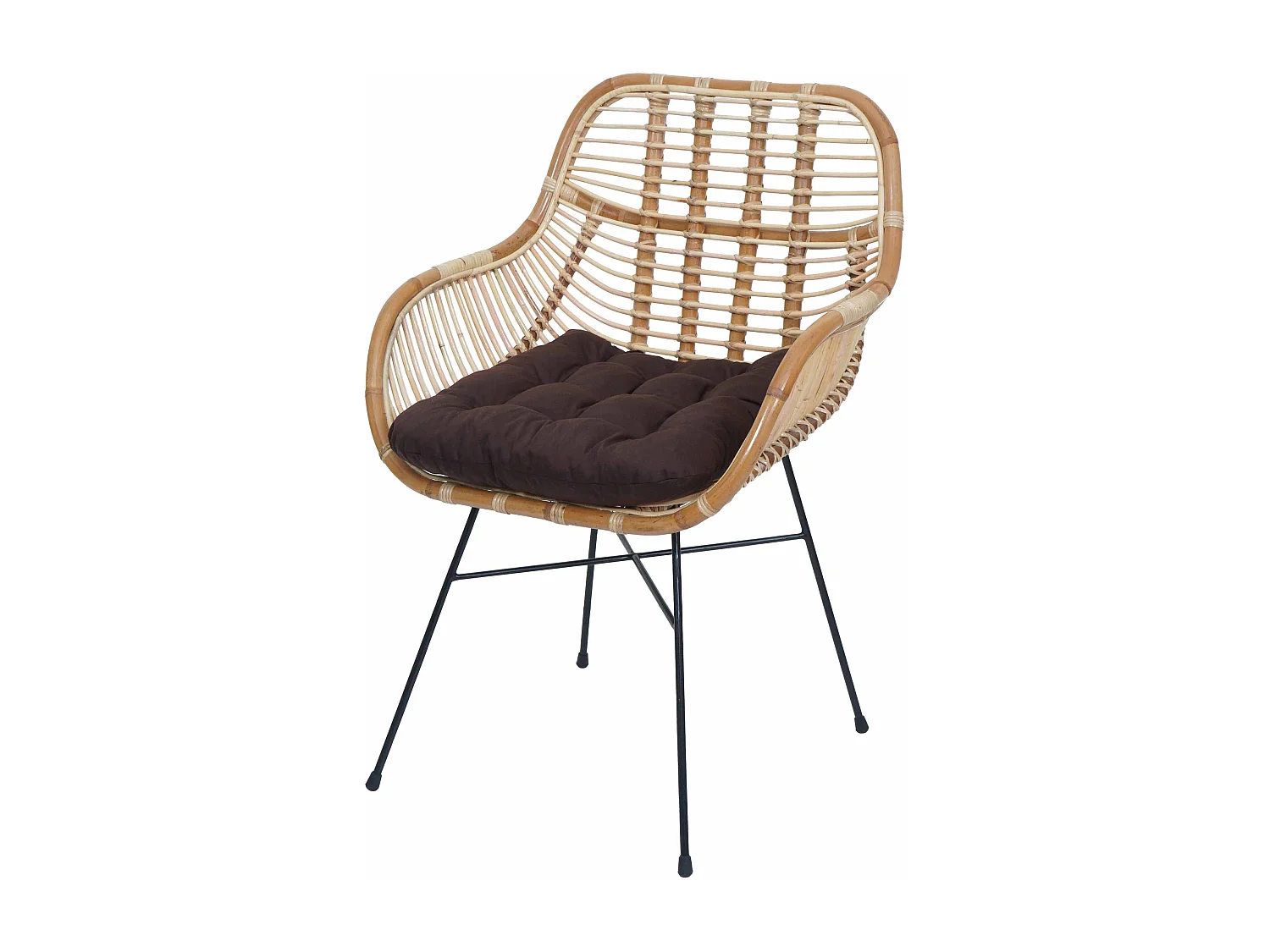 Chaise de salle à manger MCW-P17,  Rembourrage marron