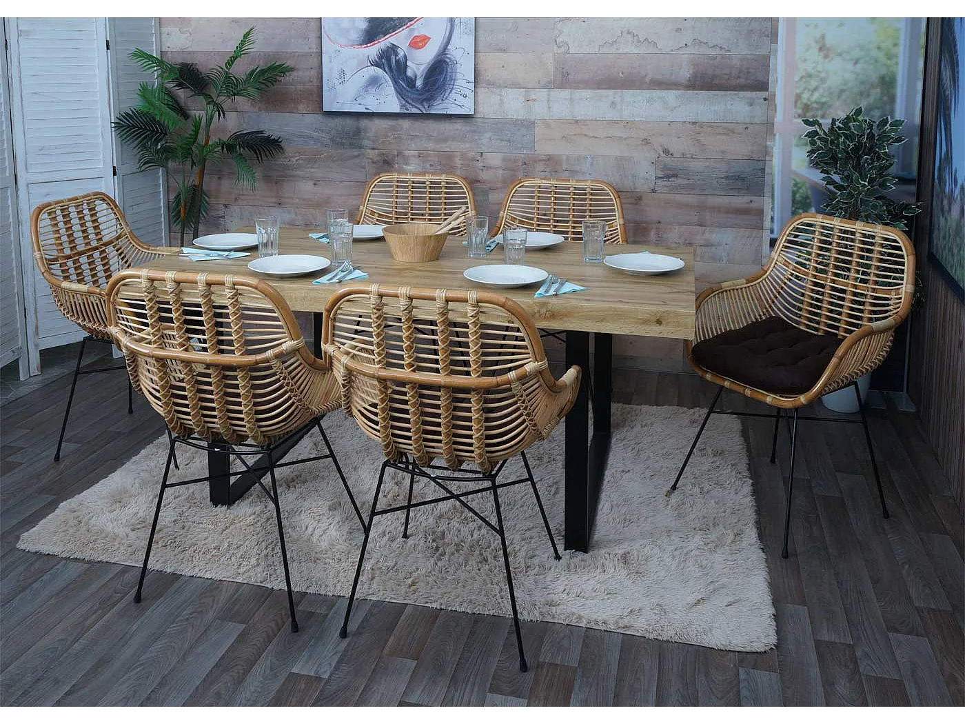 Chaise de salle à manger MCW-P17,  Rembourrage marron