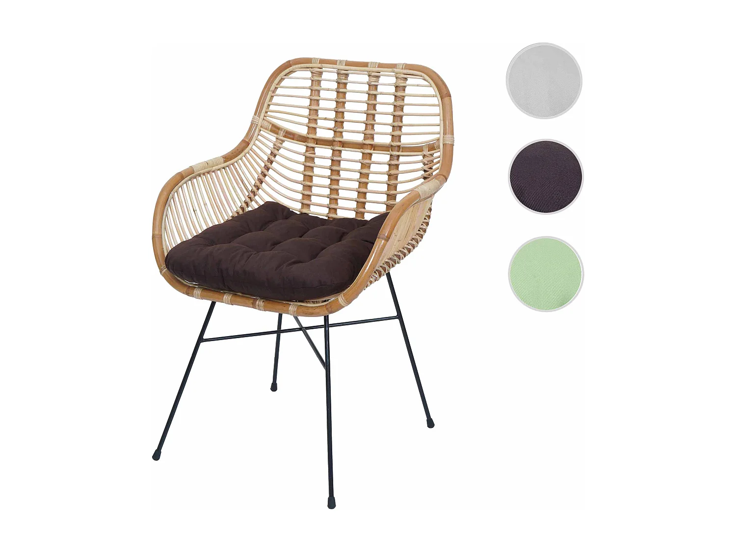 Chaise de salle à manger MCW-P17,  Rembourrage marron