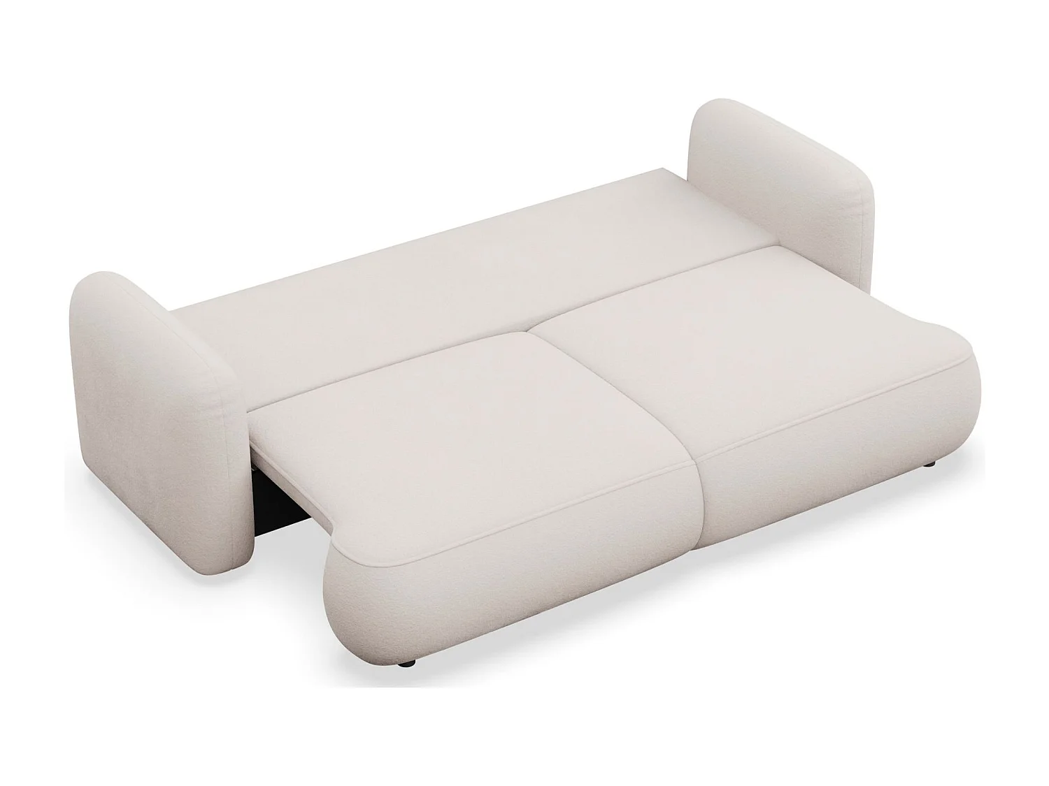 Canapé convertible 3 places – tissu chenille – beige clair – TVOYA