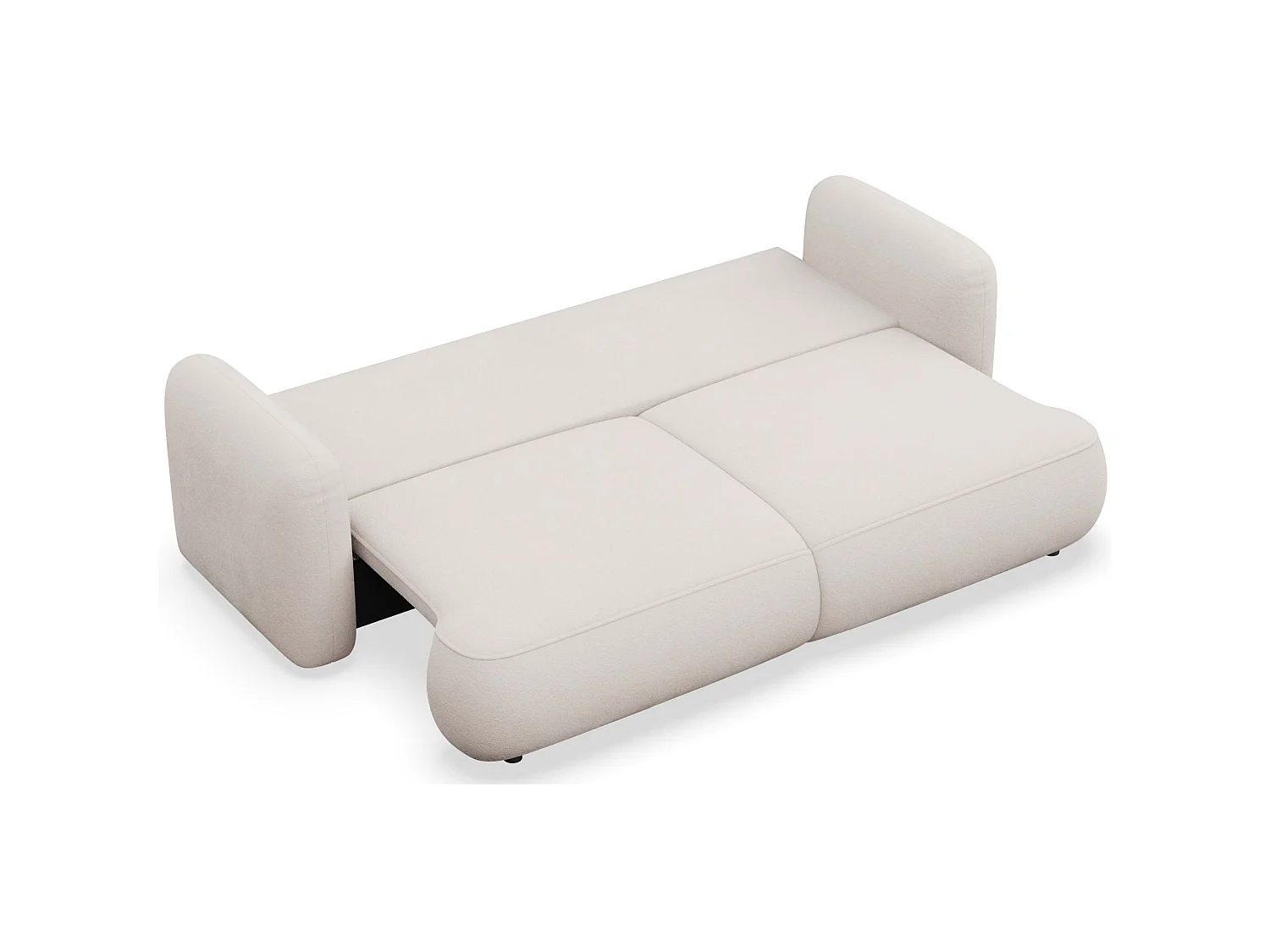 3-Sitzer Schlafsofa – Chenille-Bezug – Hellbeige – TVOYA
