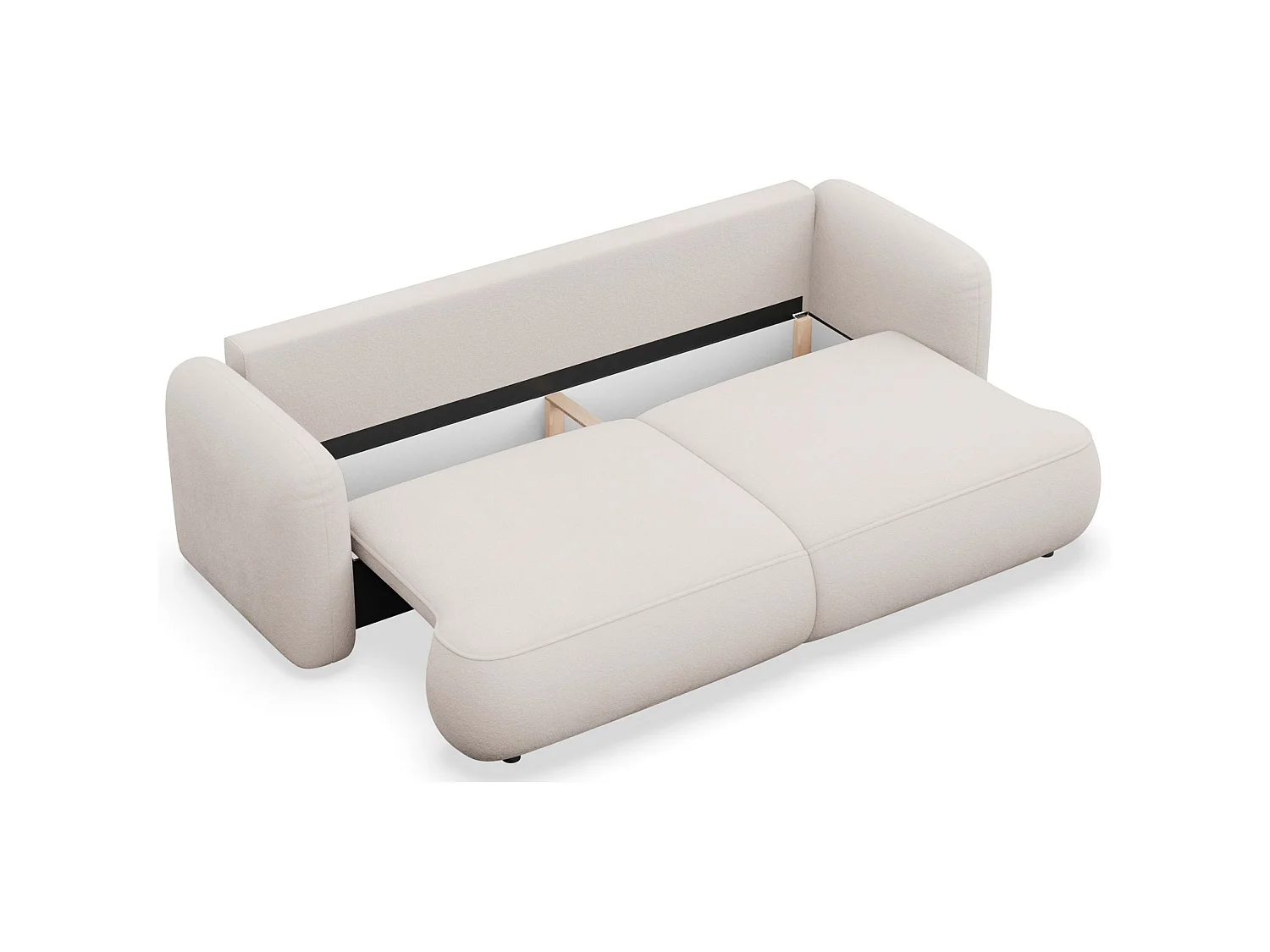3-Sitzer Schlafsofa – Chenille-Bezug – Hellbeige – TVOYA