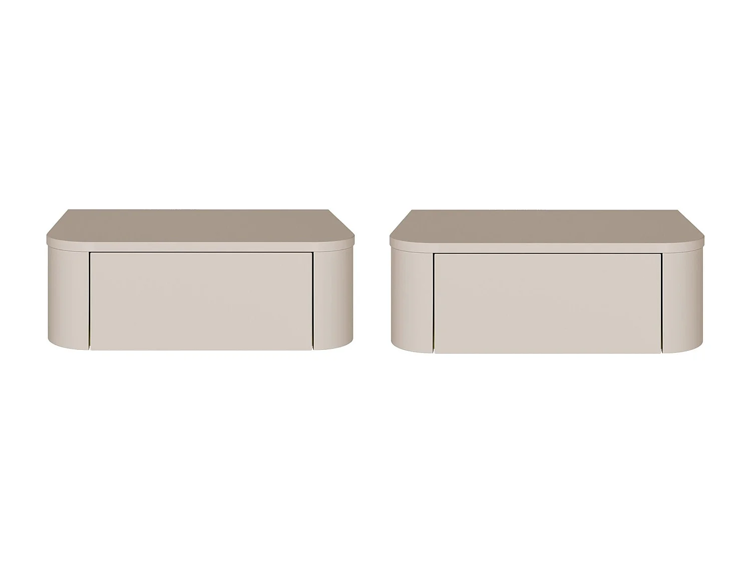 Tables de chevet murales avec tiroir – 59 cm – gris cachemire – LUVIO – Lot de 2
