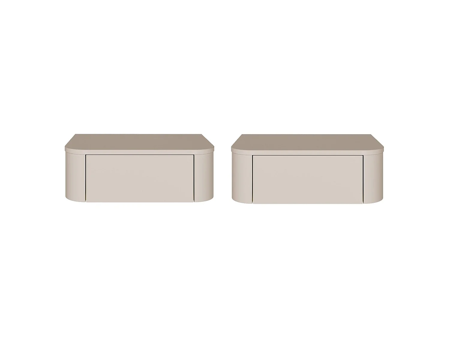 Set da 2 comodini sospesi – con cassetto – 59 cm – grigio cashmere – LUVIO