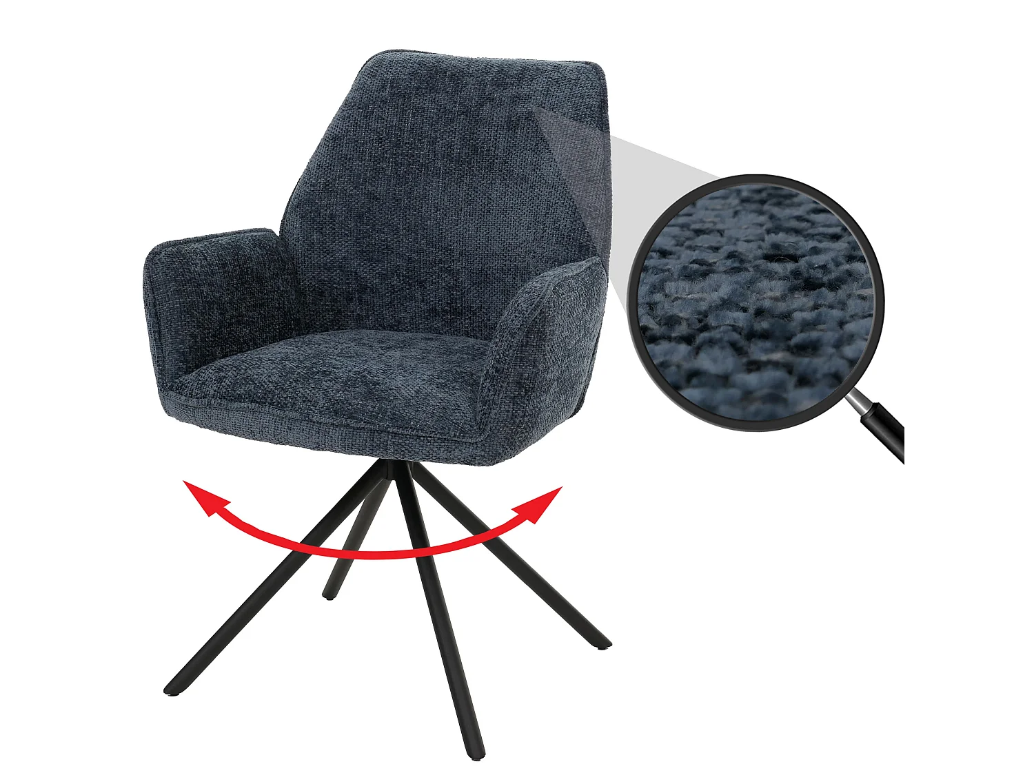 Chaise de salle à manger MCW-G67,  bleu foncé