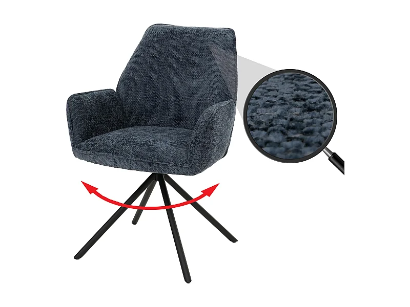 Chaise de salle à manger MCW-G67,  bleu foncé