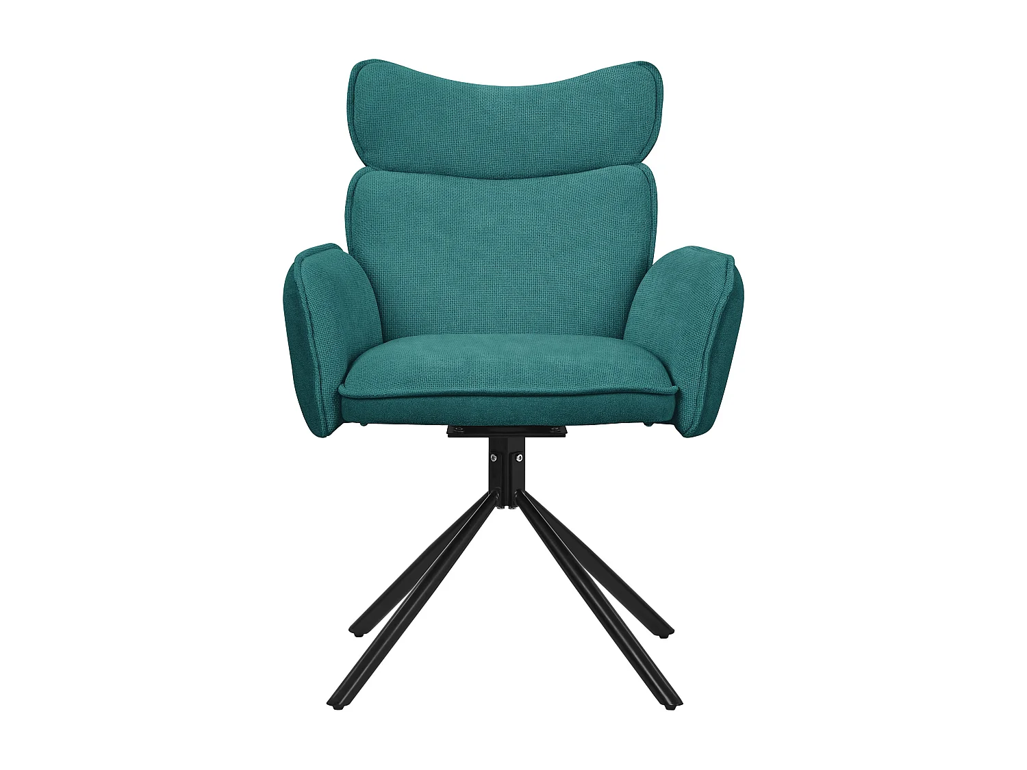 ML-Design Set 4 sedie da scrivania verde petrolio, in tessuto, girevoli a 360°, poltrona da ufficio con braccioli e schienale, sedia da pranzo