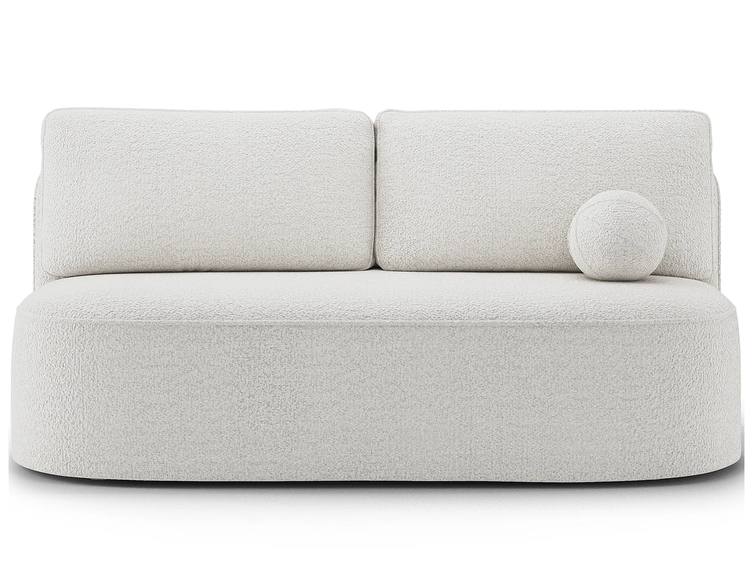Canapé convertible 2 places KOURA tissu doux avec coffre – 193cm-Blanc