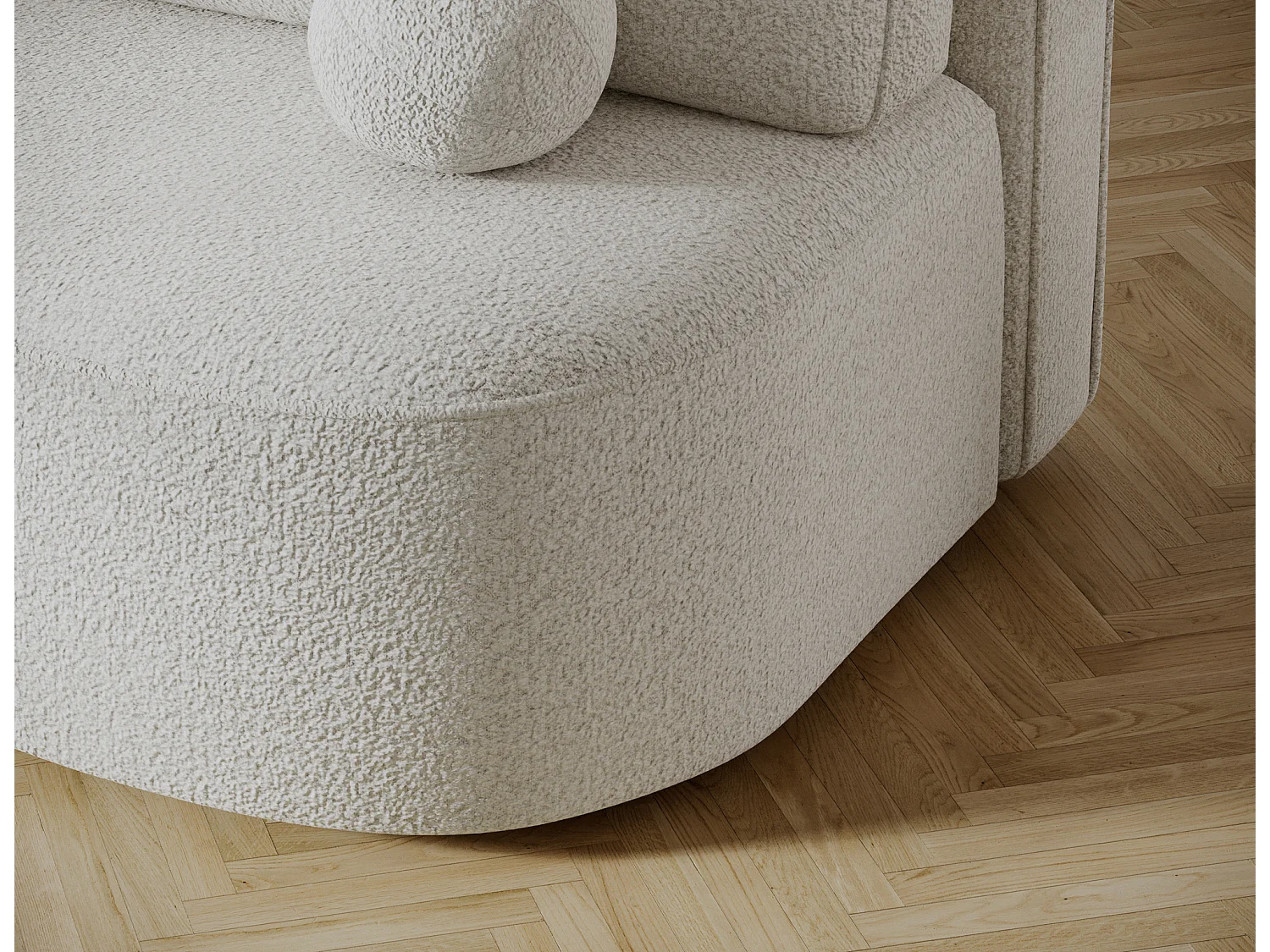 Canapé convertible 2 places KOURA tissu doux avec coffre – 193cm-Blanc
