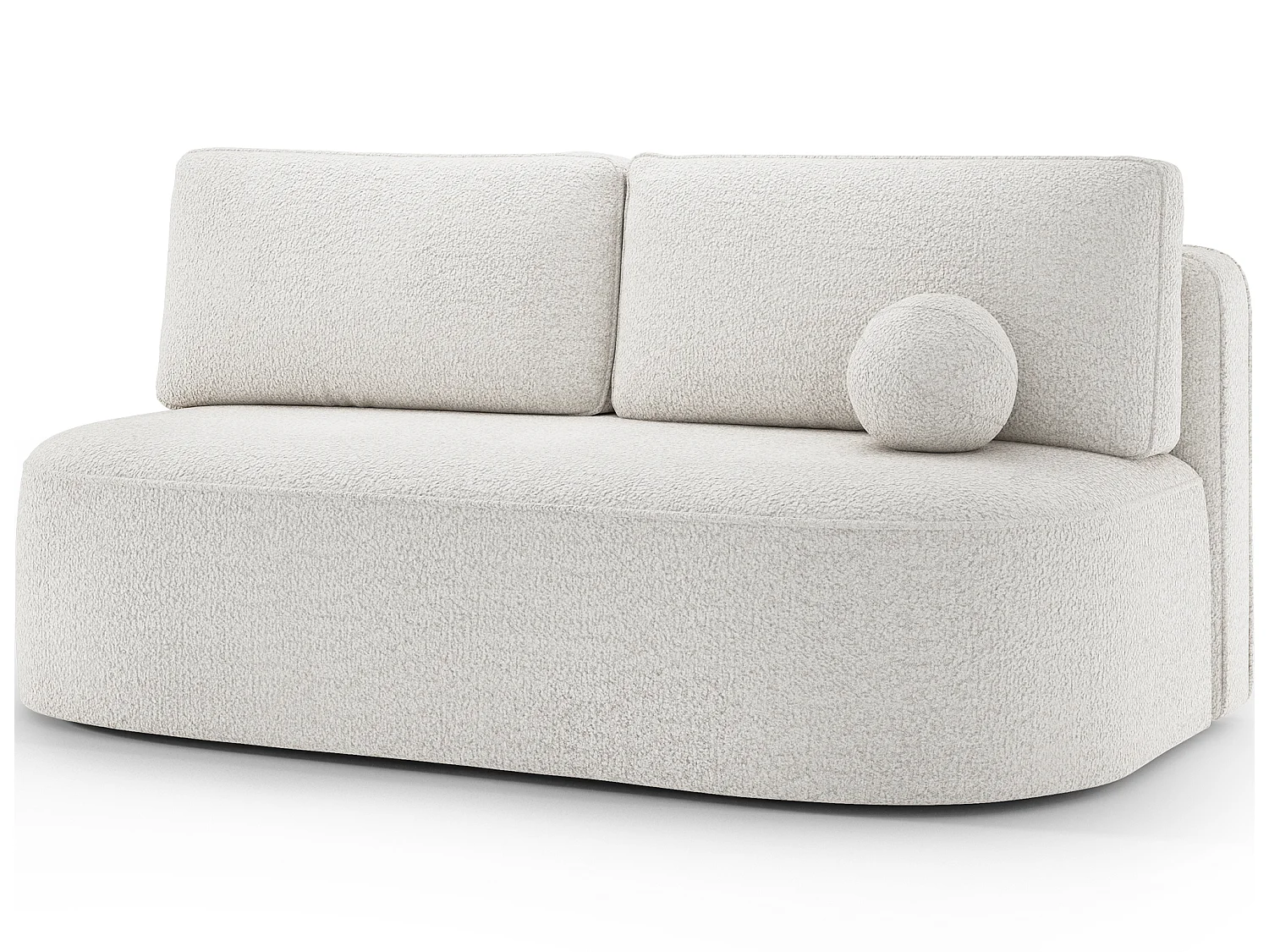 Canapé convertible 2 places KOURA tissu doux avec coffre – 193cm-Blanc